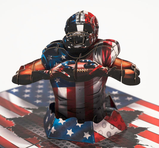 3D Popup Card of American Football Player, Paper Art & Handicraft, Greeting Card, Birthday, Anniversary, Christmas, Fathers Day Card, Handmade Gift For Him, Men, Dad, Son, Boyfriend, Husband