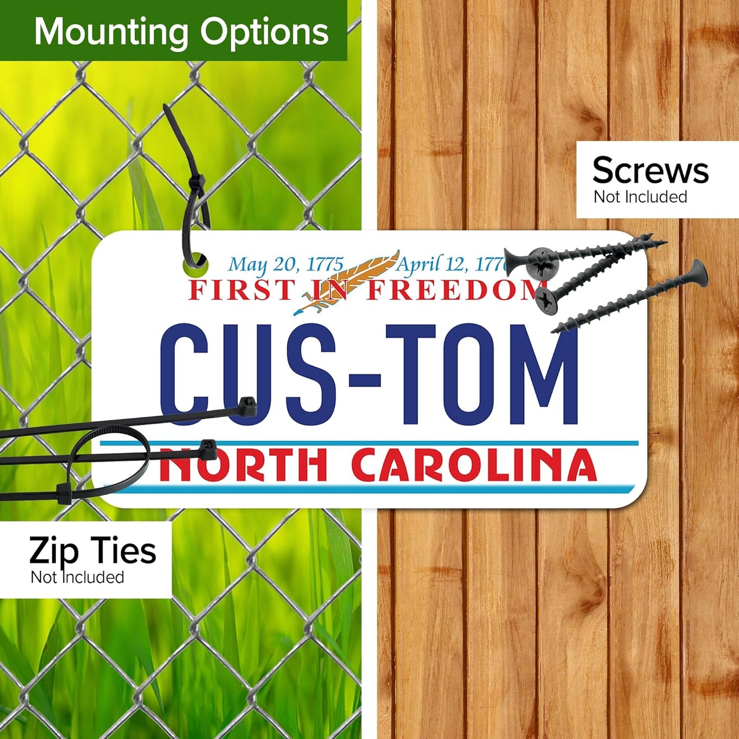 Mini License Plates, Personalized License Plates, Custom for Car, Bikes, ATV, Kids Car, Golf Cart, Jeep, 2x4 Inch, Rust-Free Fade Resistant Aluminum, USA Made by My Sign Center (North Carolina)