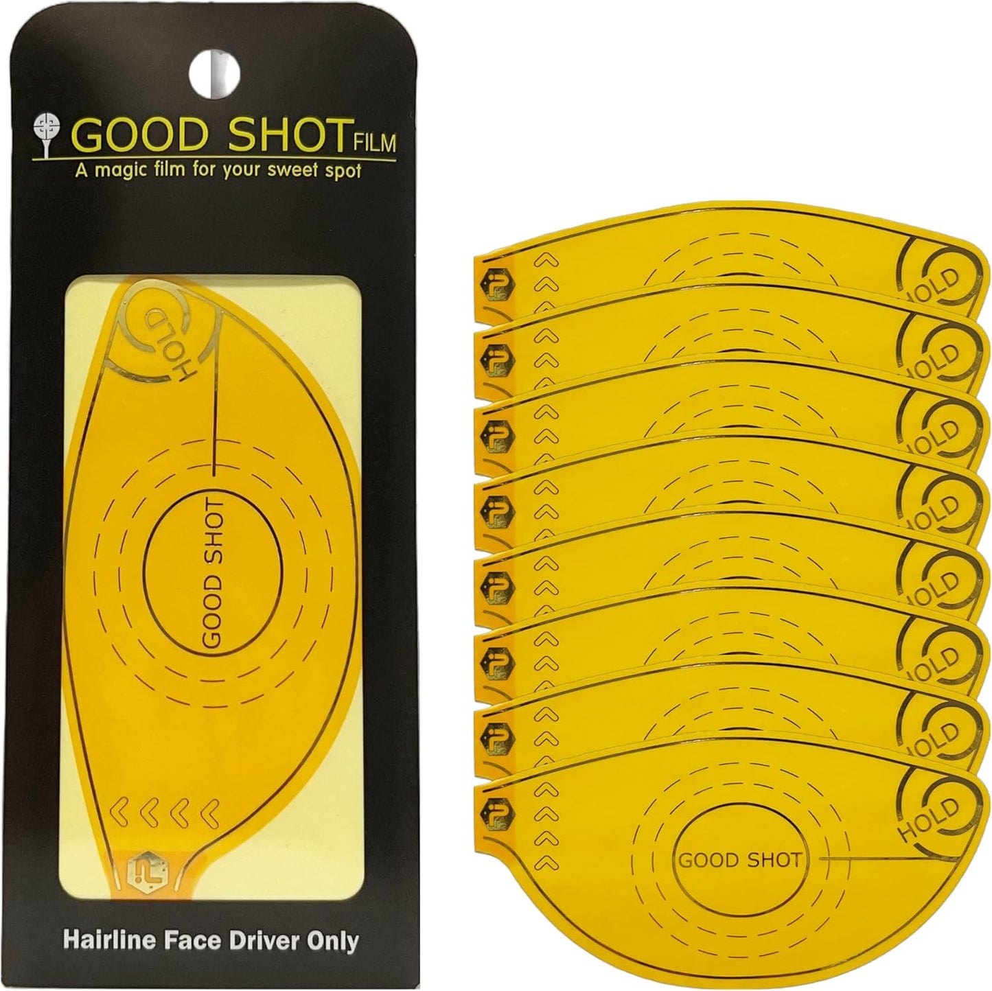 Good Shot Film | Golf Impact Tape | Reusable Driver Face Sticker | Sweet Spot Accuracy Diagnosis | Self-Teaching Consistency Analysis | 8 Pcs per Pack