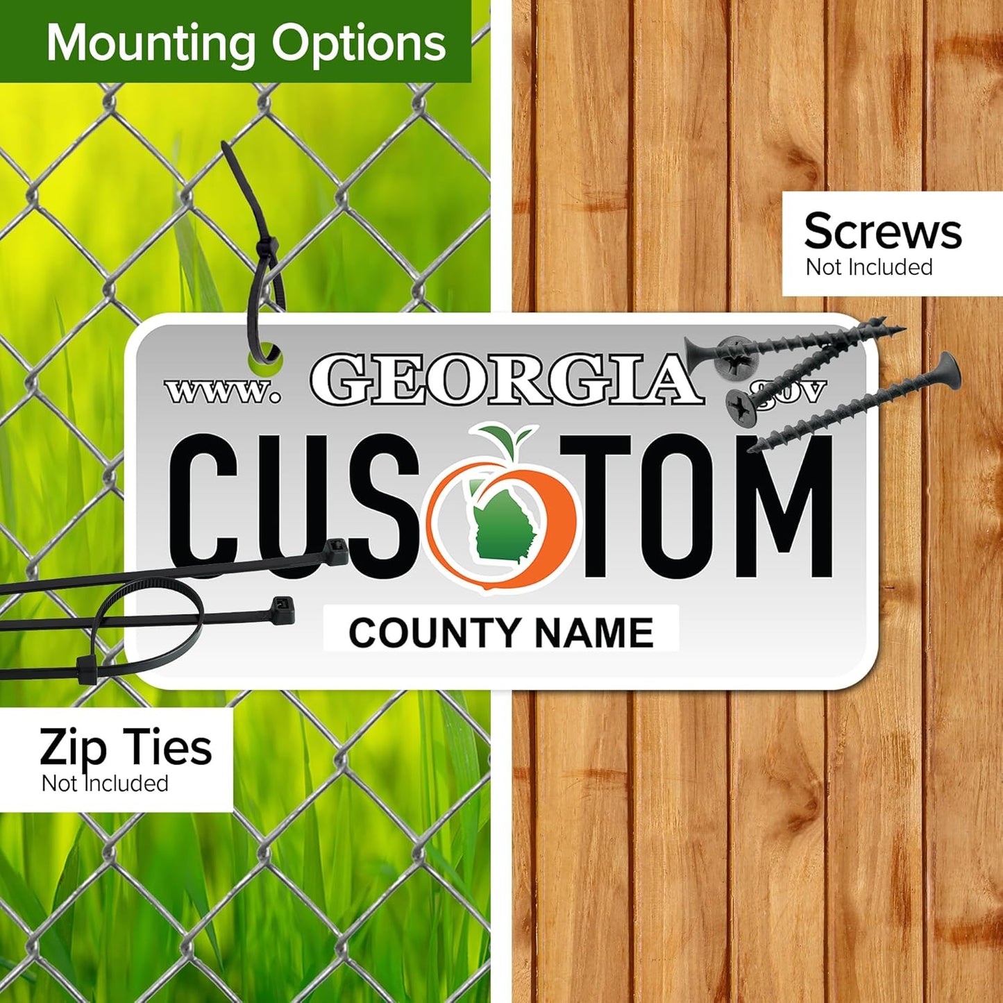 Mini License Plates, Personalized License Plates, Custom for Car, Bikes, ATV, Kids Car, Golf Cart, Jeep, 2x4 Inch, Rust-Free Fade Resistant Aluminum, USA Made by My Sign Center (Georgia)