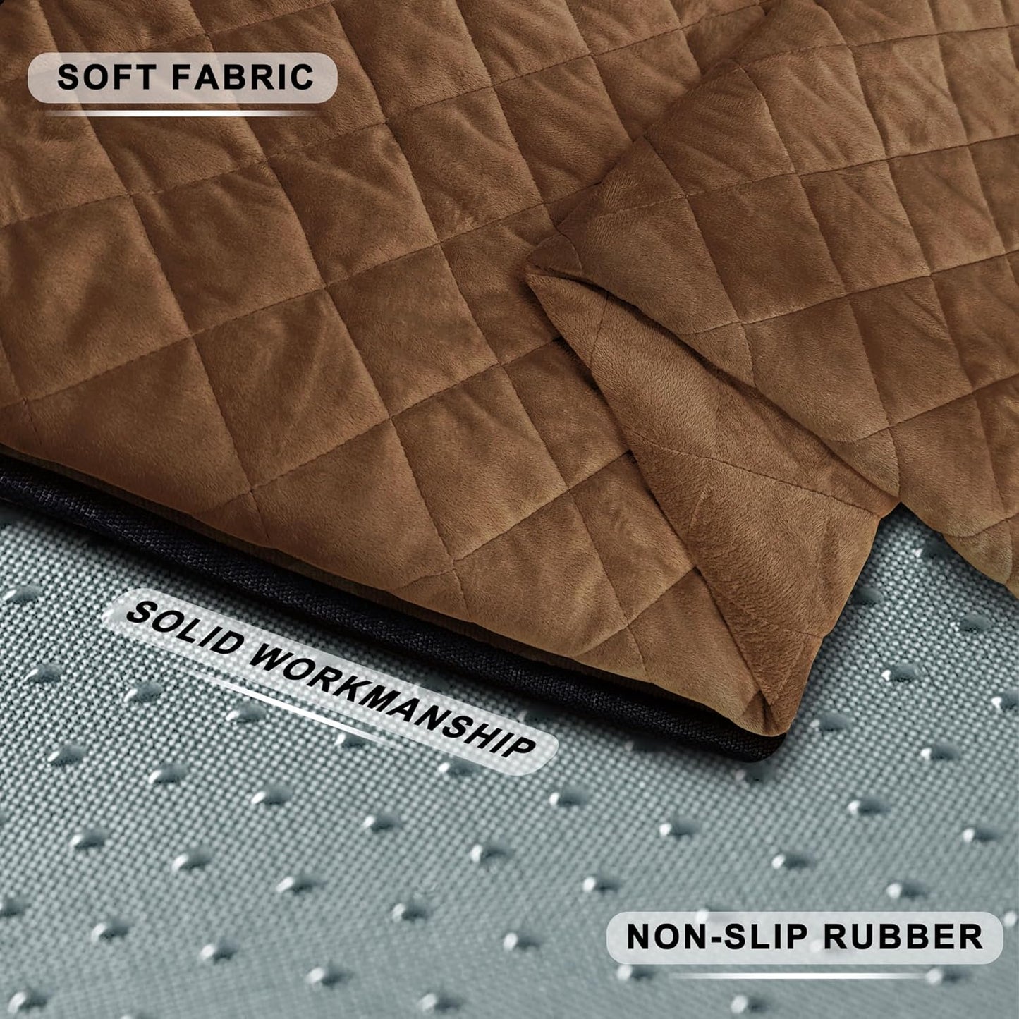 YOKYHOM Golf Cart Seat Covers, Golf Cart Seat Towel Blanket, Short Plush Surface, Soft and Comfortable, Suits EZGO, Yamaha, Club Car and Other 2-Seat Golf Carts, 51"x 30.5", Dark Brown