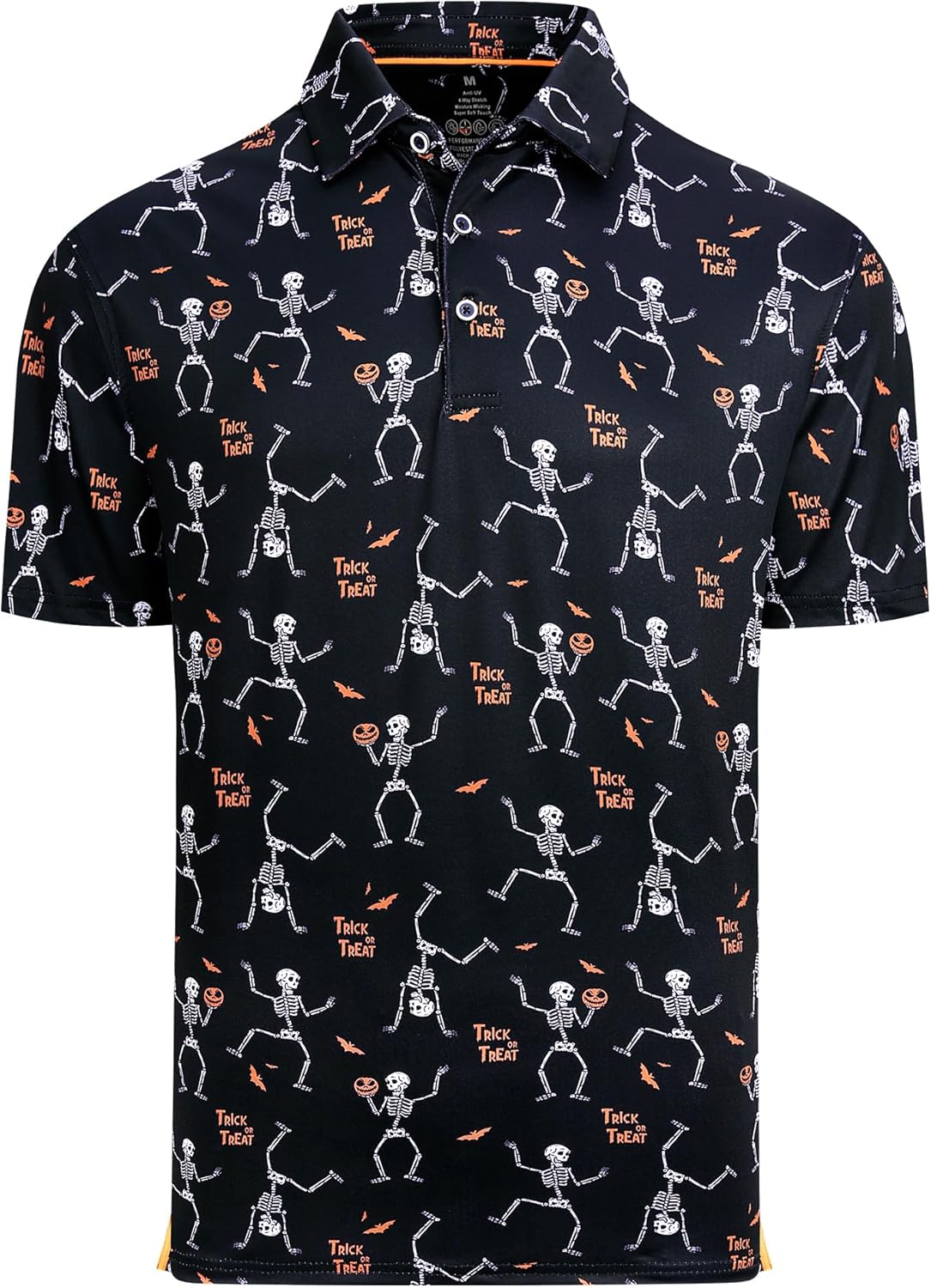 Alex Vando Mens Hawaiian Golf Shirt Moisture Wicking Digital Print Golf Shirts for Men