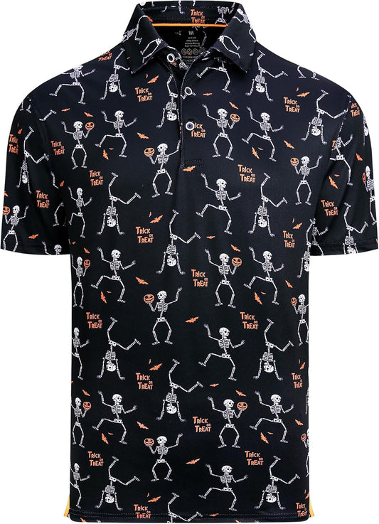 Alex Vando Mens Hawaiian Golf Shirt Moisture Wicking Digital Print Golf Shirts for Men