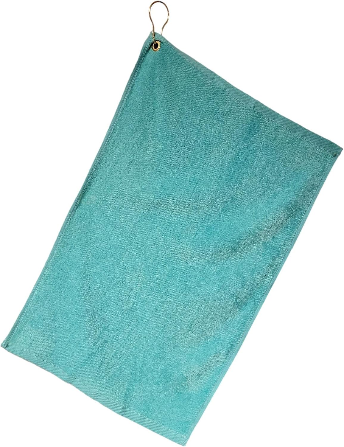 Cotton Golf Bag Towel with Clip (Aqua)