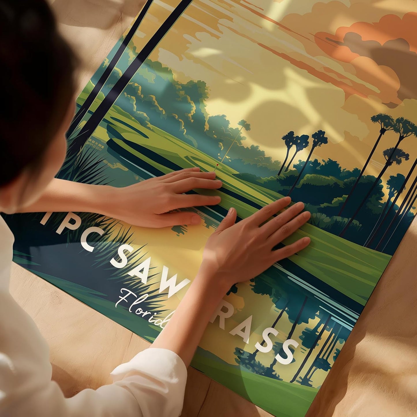 Golf Course Premium Giclee Fine Art Prints - Augusta, Pebble Beach, Pinehurst, Golf Course Posters, Golf Wall Art, Aesthetic Poster for Home Office Decor, Ready to Frame