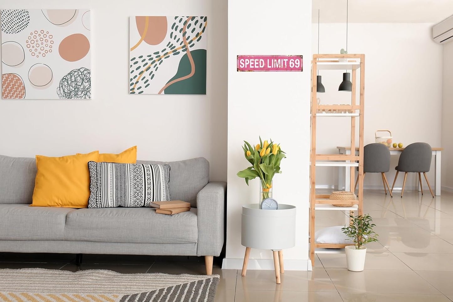 AWISZZZ Vintage Metal Tin Sign Retro Speed Limit 69 Signs Stylish Wall Art Plaques for Home Decor Bathroom Kitchen House and Gothic Wall Decor or as a Unique Poster 16x4 in