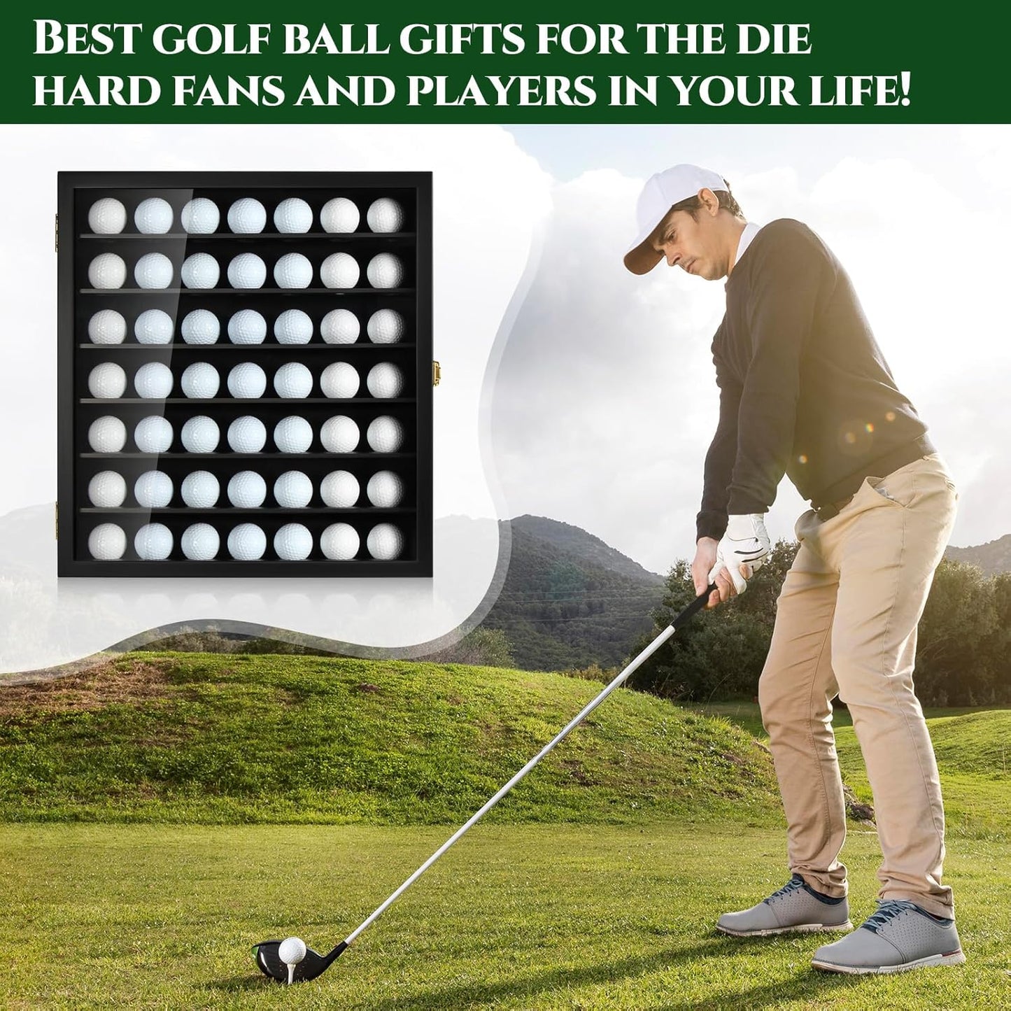 TJ.MOREE Golf Ball Display Case for 49 Balls