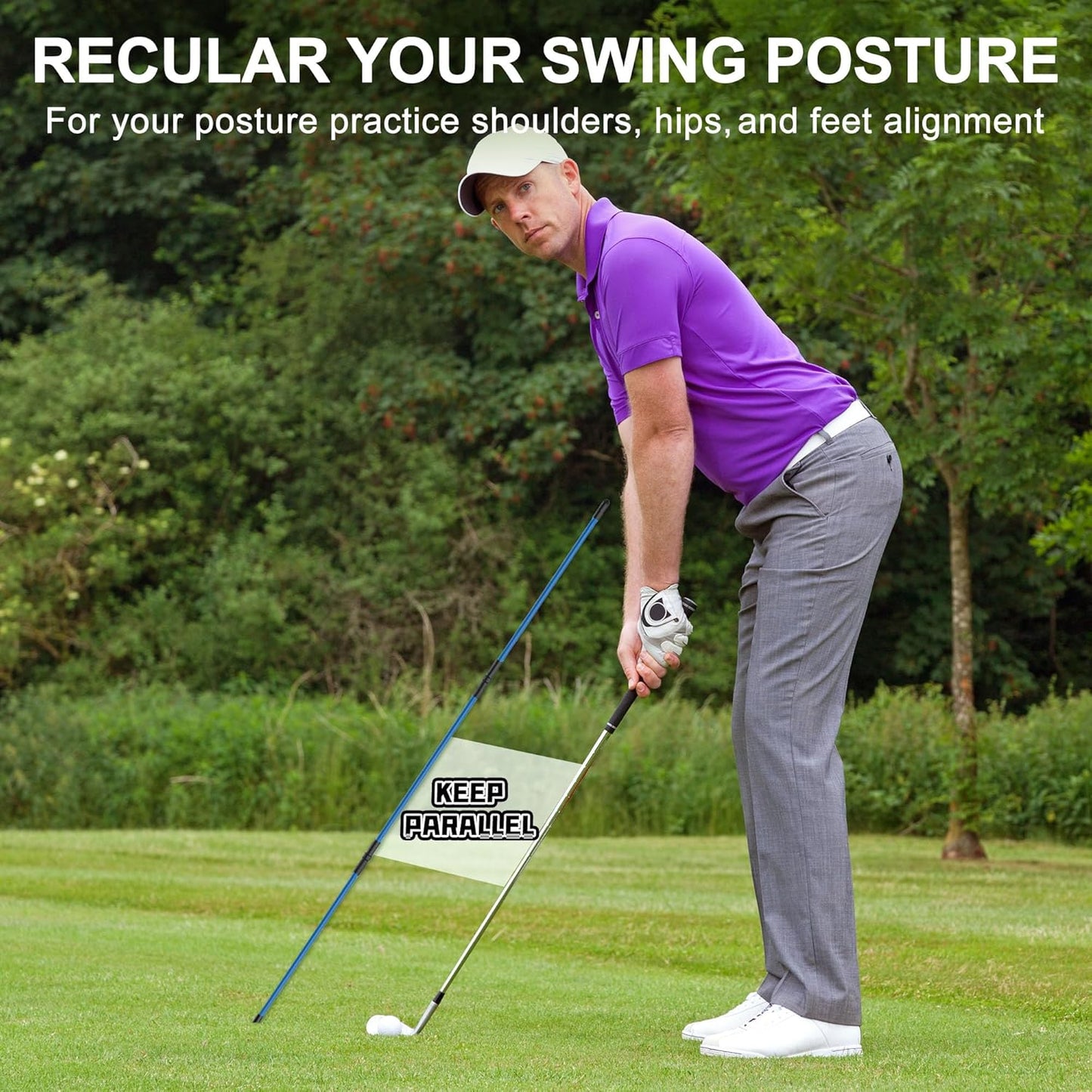 Kulamait 2 Pack Golf Alignment Sticks,Collapsible Golf Alignment Rods 48" Golf Practice Sticks Golf Training Aid for Aiming,Putting,Golf Training Sticks with Clear Tube Case