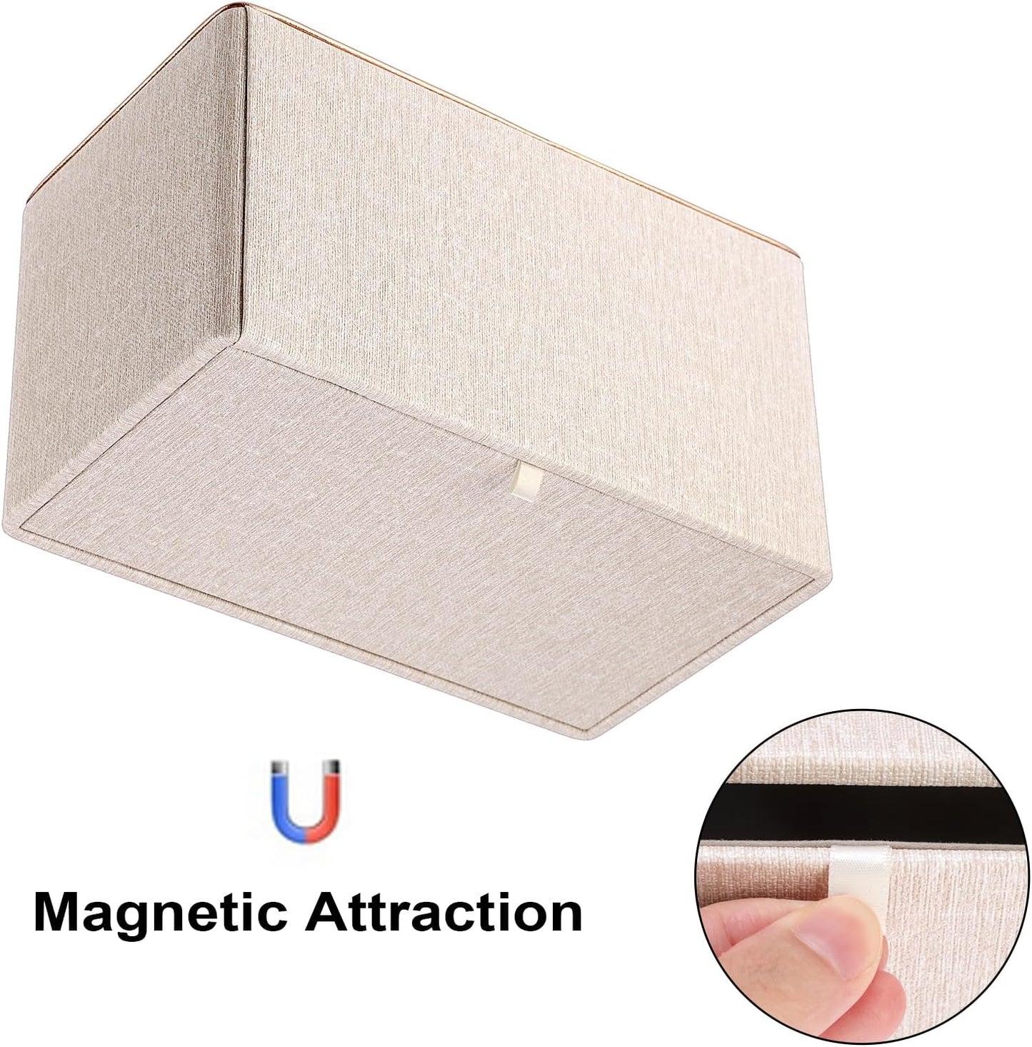 Sumnacon Rectangular Linen Tissue Box Cover - Stylish Tissue Box Holder with Magnetic Bottom, Decorative Tissue Box for Bathroom Toilet Vanity Night Stand Table Countertop Office, Beige Linen Texture
