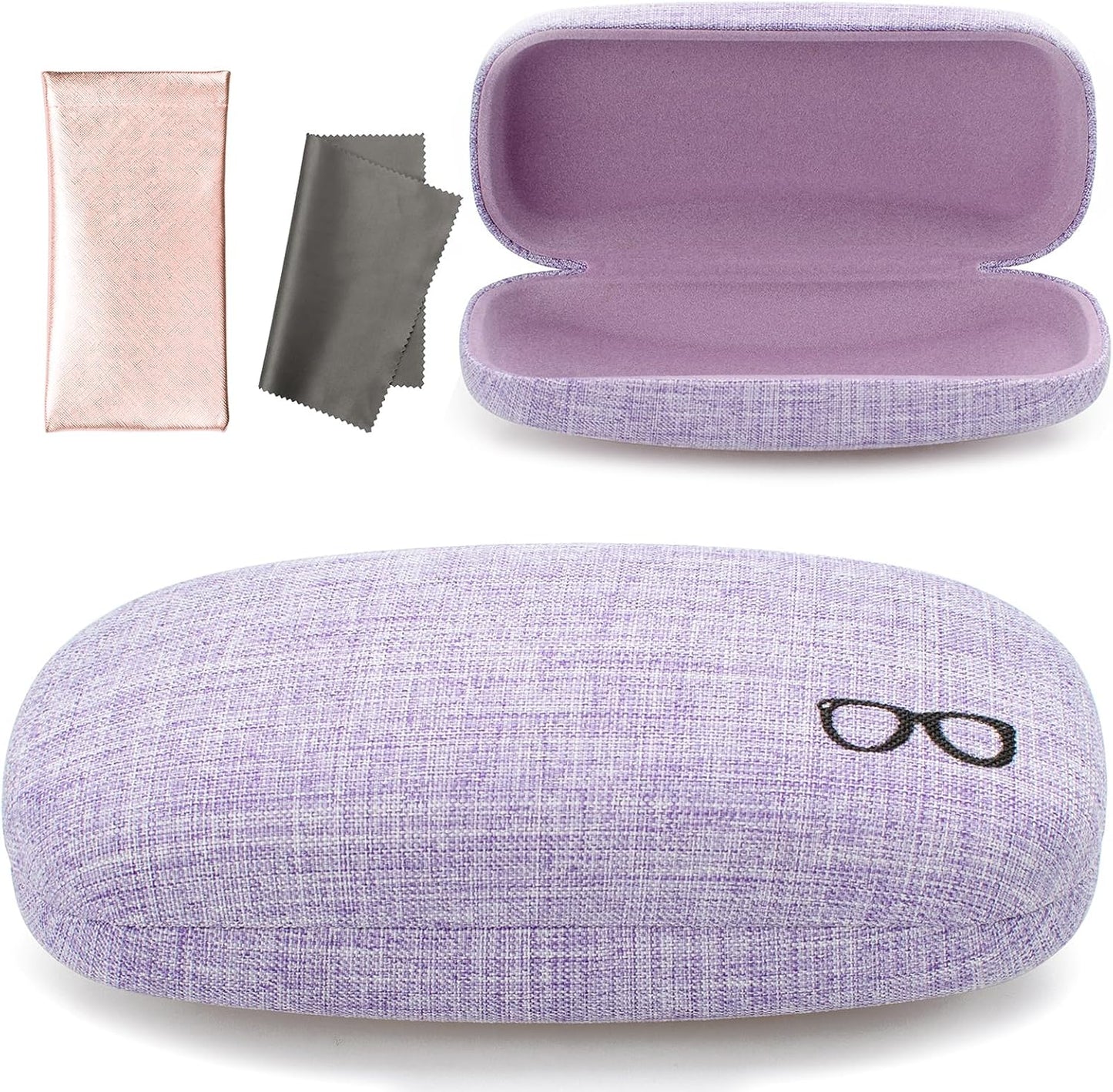 Vemiss Hard Shell Eyeglasses Cases, Linen Fabrics Protector Sunglasses Case, Large Glasses Case