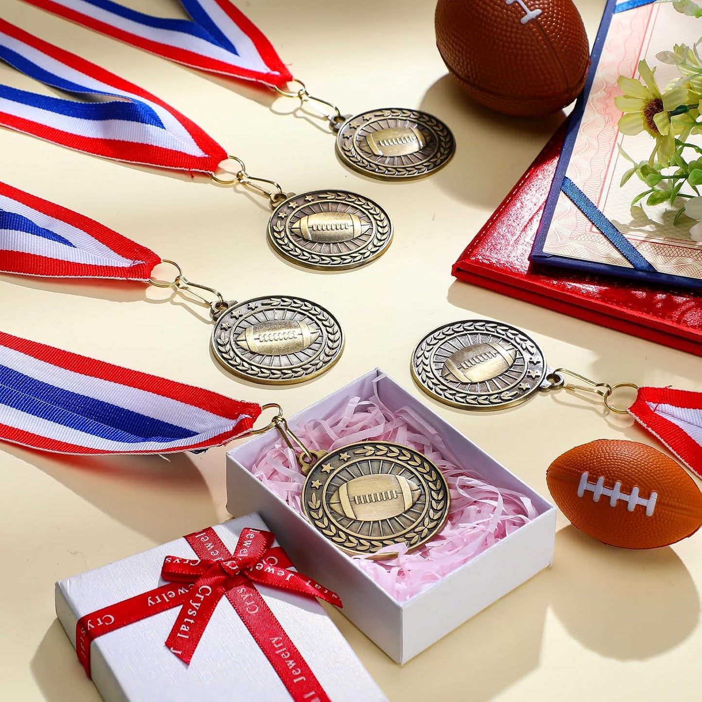 Remuuly 30 Pcs Gold Medals Bulk 2'' Basketball Soccer Baseball Volleyball Football Lacrosse Kickball Cheer Bowling Trophy Medals for Awards for Sports Participation Winner Gift