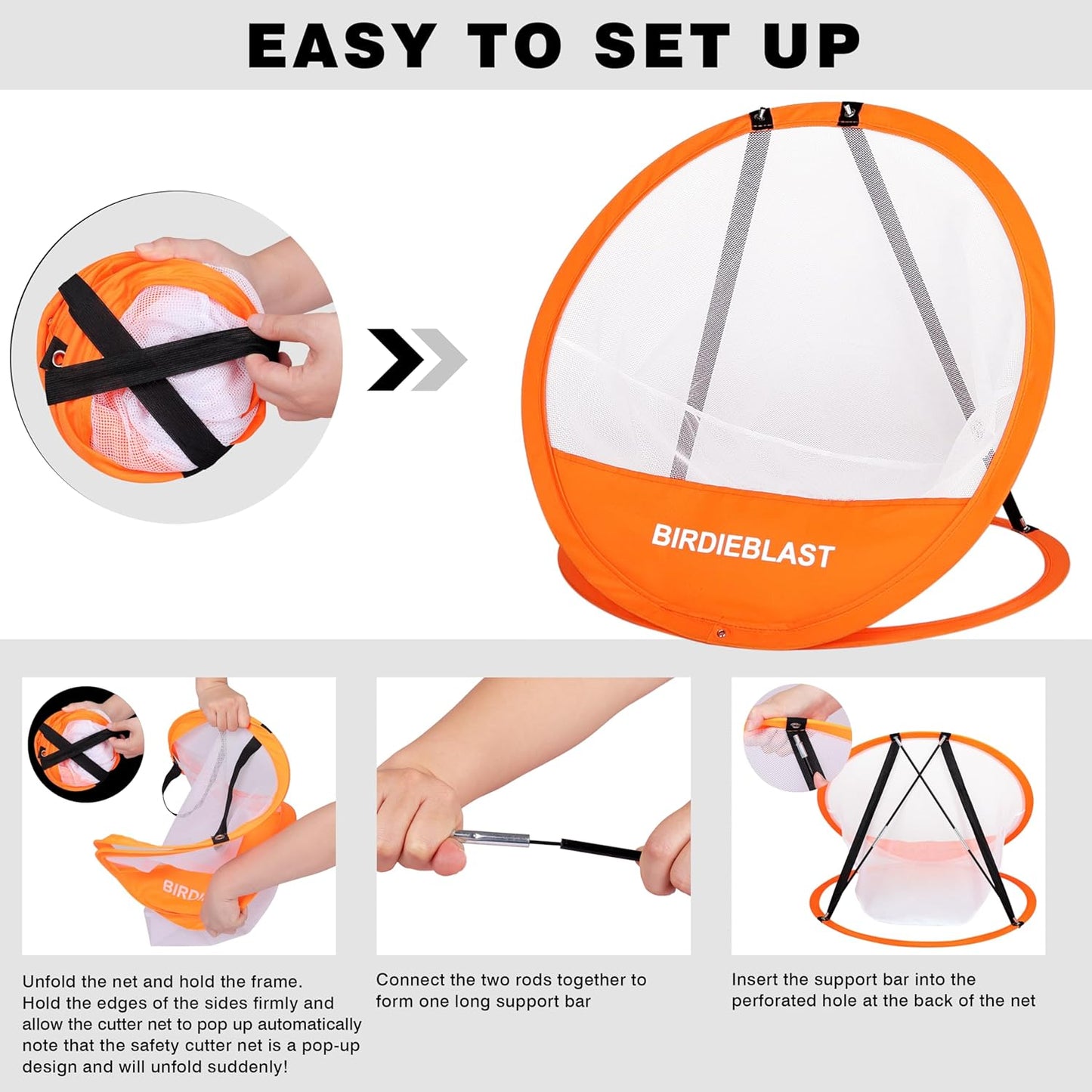 Professinoal Golf Chipping Net with Golf Hitting Mat,12 Practice Foam Balls and 2 Pixing Pins, for Indoor and Outdoor Target Chipping Training