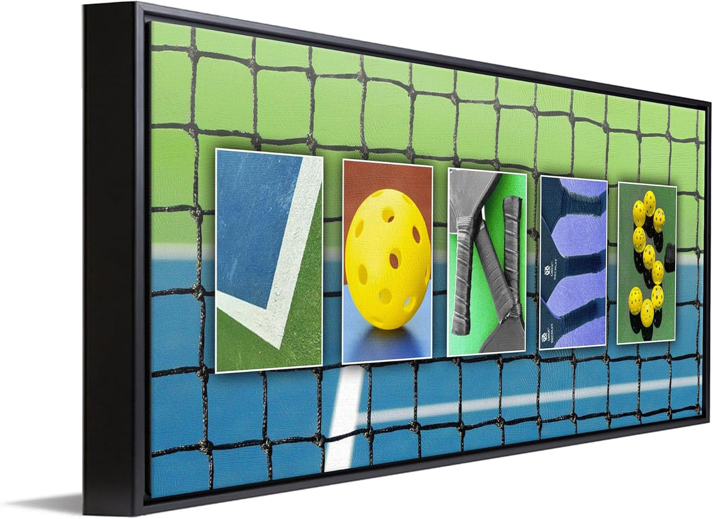 Personal-Prints PICKLEBALL Personalized Name Art Print | Customized Gift for the Pickleball Player, Duo or as a Trophy |Unique and Custom Photo Canvas Wall Art Décor (16"x32" Float Framed Canvas)