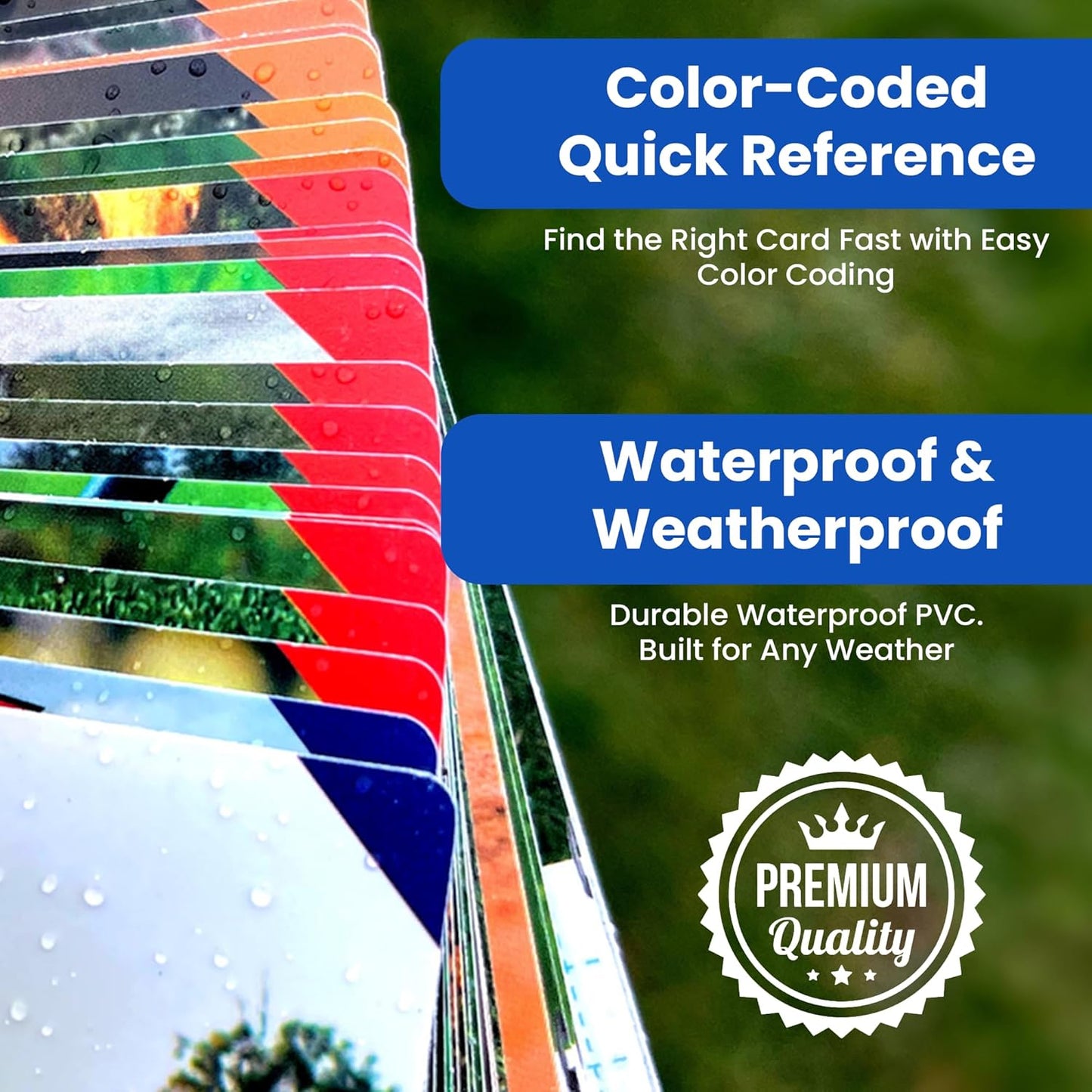 Swing Minder Golf Reference Cards - Step-by-Step Instructions for 33 of Golf's Hardest Shots - Ideal Golf Gifts for Men or Golf Bag Accessories - Waterproof PVC and Sturdy Carabiner for Easy Use