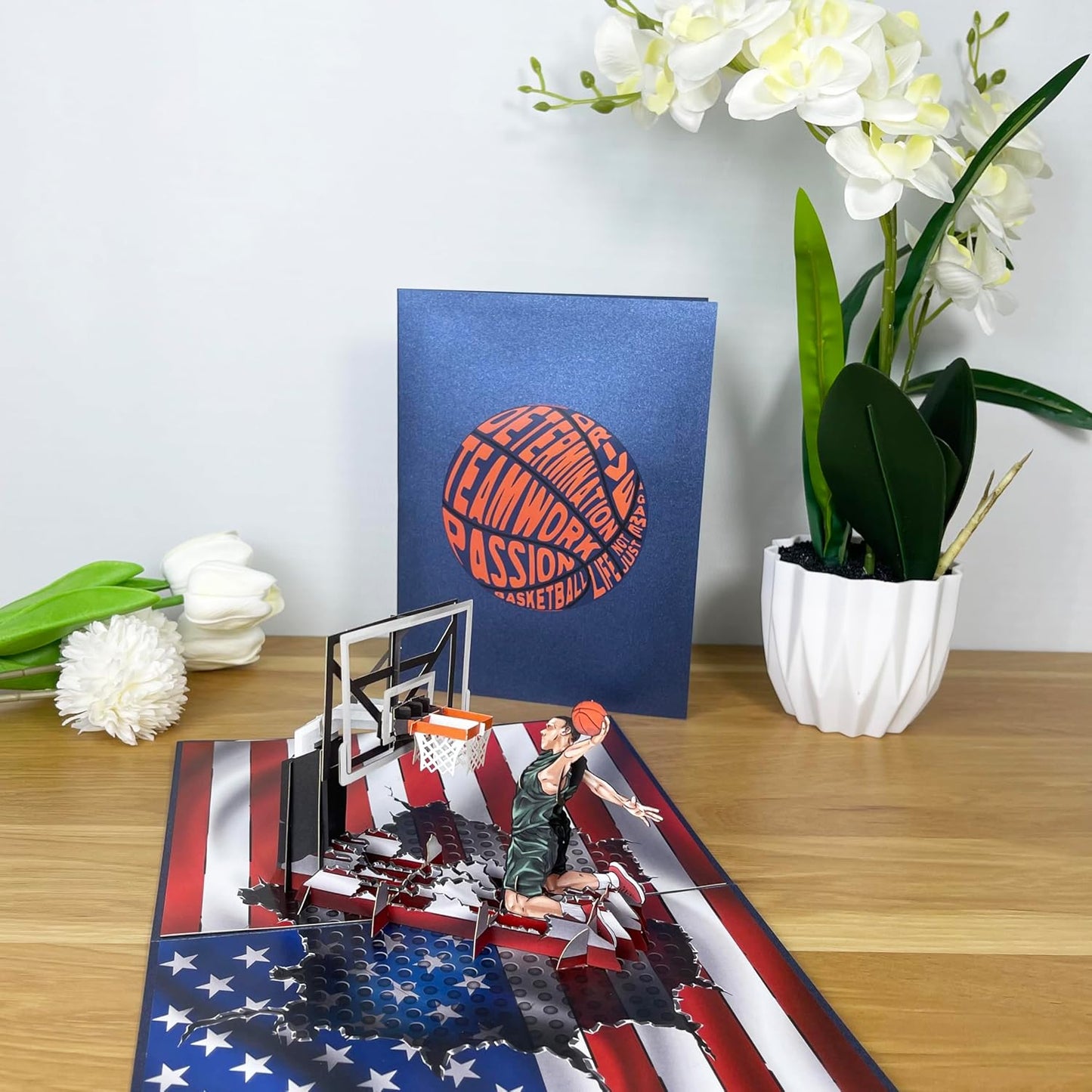 3D Popup Card of Basketball Player, Paper Art & Handicraft, Greeting Card, Birthday, Anniversary, Christmas, Fathers Day Card, Handmade Gift For Him, Men, Dad, Son, Boyfriend, Husband
