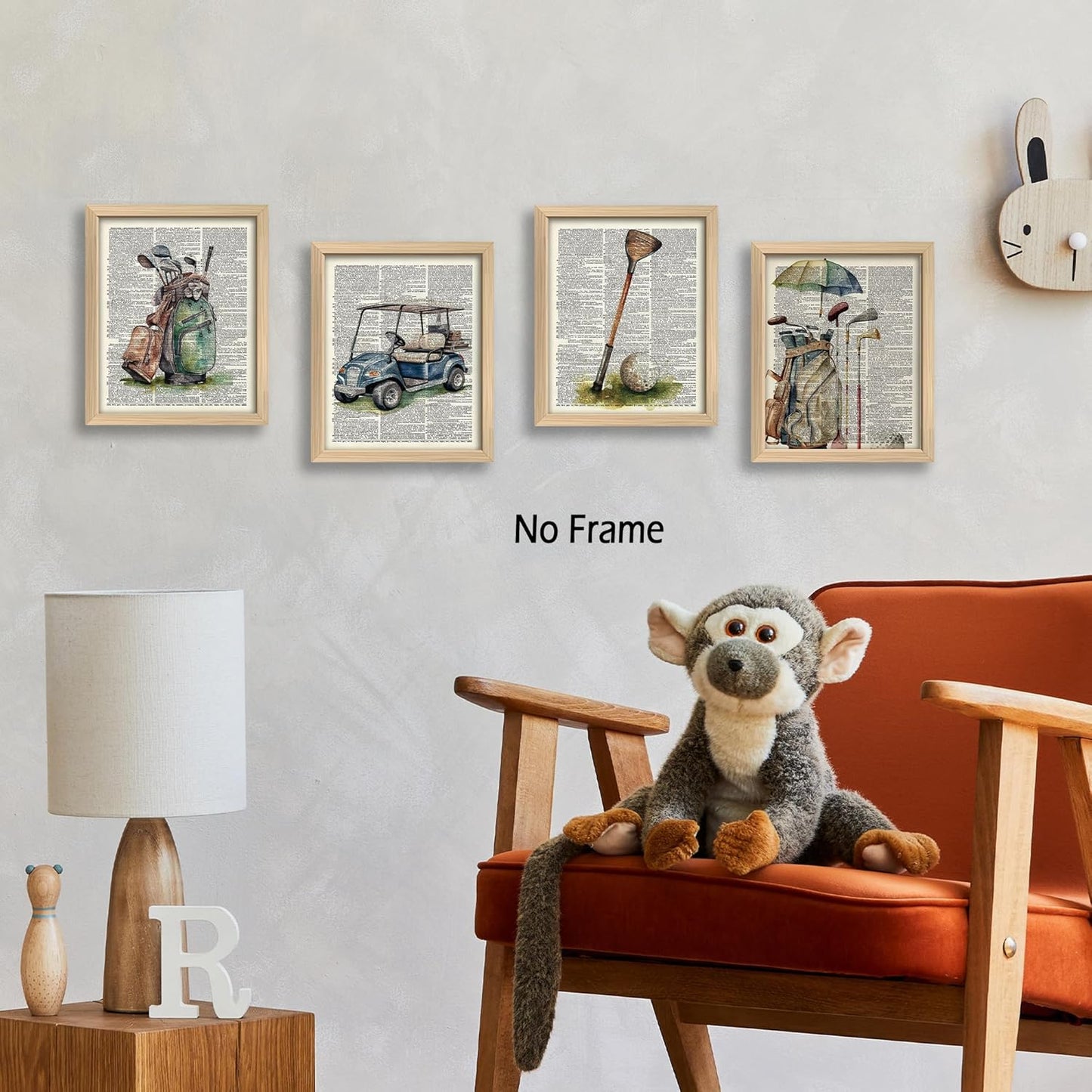 KSDUT Vintage Golf Wall Decor Art Set of 4 - Retro Artwork Poster Prints Golf Club Wall Decor Golf Gifts Wall Art for Office Games Sports Room Dorm Decorations - 8"x10" Unframed