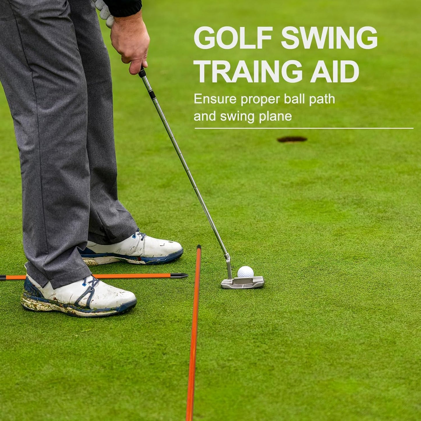 Golf Alignment Sticks 2 Pack,Golf Alignment Rods Upgraded 48" Collapsible Golf Practice Sticks Golf Training Aid for Aiming,Putting,Golf Training Sticks with Clear Tube Case