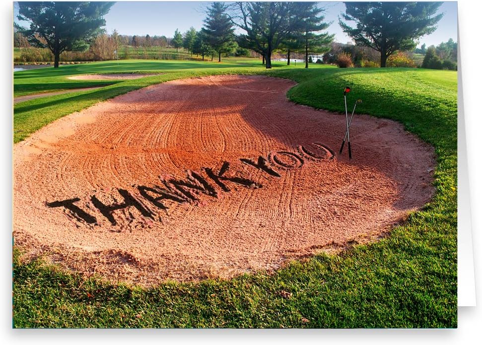 Stonehouse Collection Golf Thank You Cards - 12 Boxed Golf Themed Cards & Envelopes, 3 Fun Designs