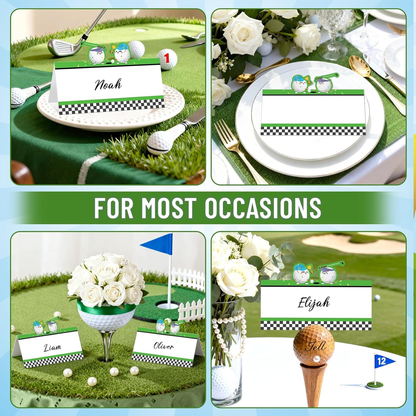 Quirkistry Golf Table Place Cards Golf Place Cards For Table Setting Golf Sports Party Favors Supplies Par Tee Themed Name Cards For Birthday Party Baby Shower Golf Party