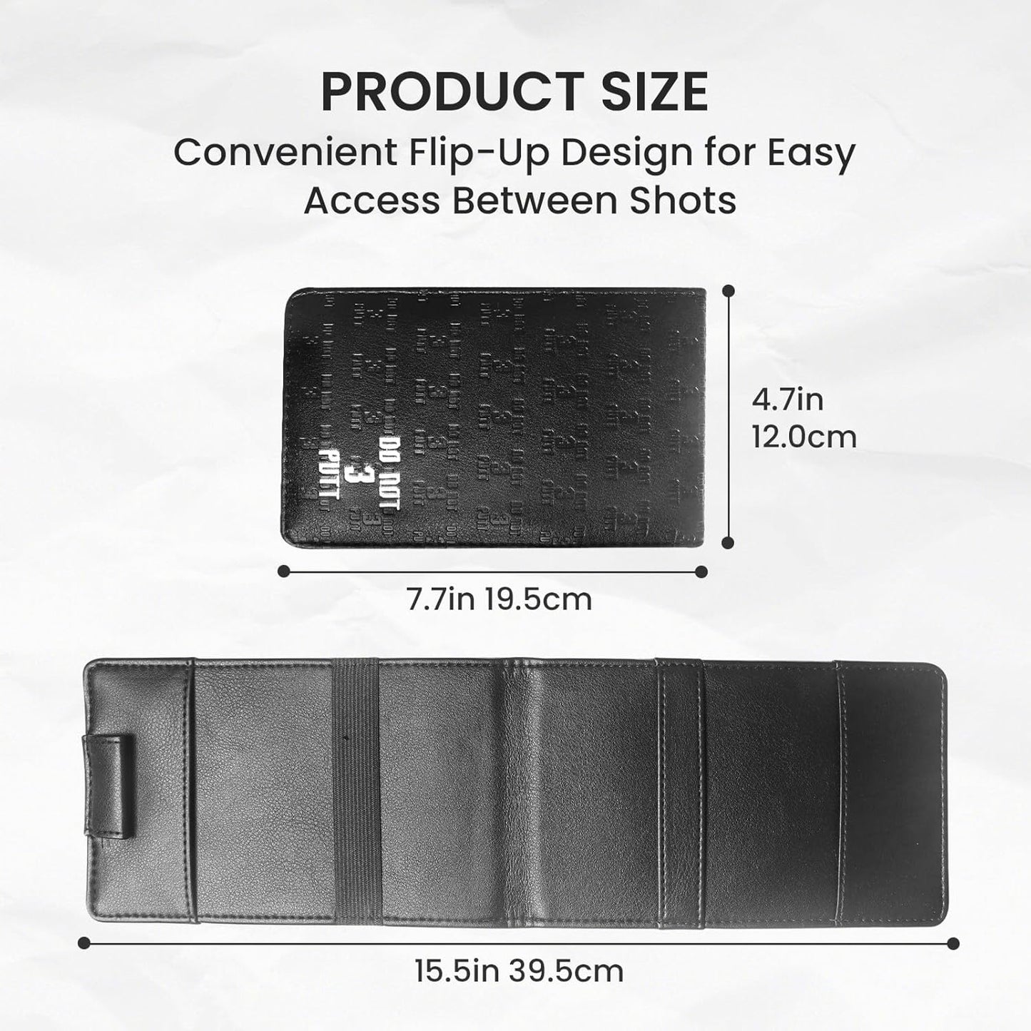 FINGER TEN Golf Scorecard Holder with 2 Free Pencils Value Pack, Premium Leather Yardage Books Cover Weatherproof, Lightweight Portable Score Tracking Accessories for Men Women