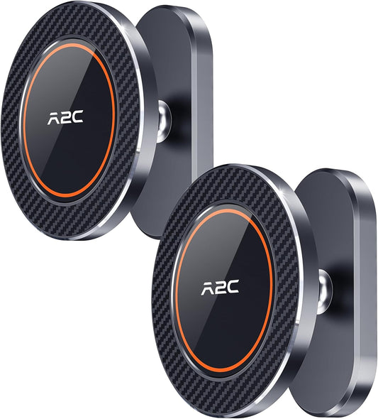 A2C 2-Pack Alloy Magnetic Golf Cart Phone Holder Compatible with MagSafe iPhone 16 Pro Max Plus 15 14 13 12 Mini Fits EZGO, Club Car, Yamaha, Icon, Golf Cart Essentials Gift for Friend Men Women