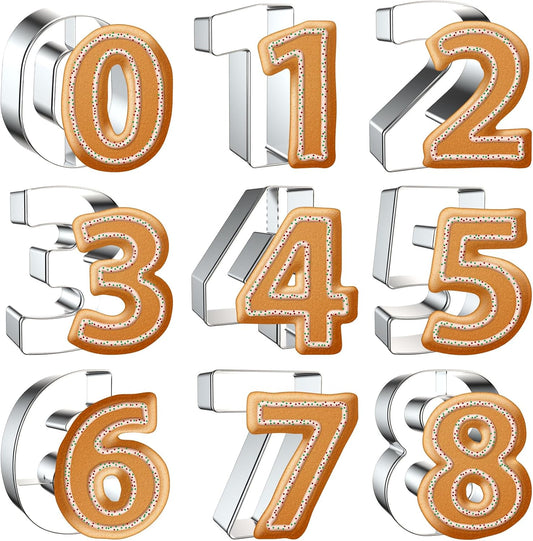 Number Cookie Cutter Set 3 Inch - 9 Pcs Xzhloym Cookie Cutters Shapes - Stainless Steel