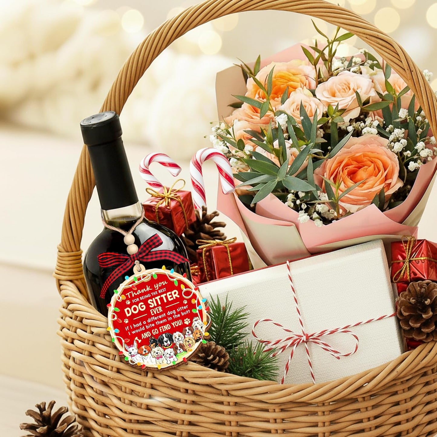 HEXMOZ Dog Sitter Gifts for Women, Men - Dog Sitter Ornament - Petsitter Thank You Gift for Christmas, Appreciation Present Gift Ideas - Xmas Dogs Ornaments Holiday Decorations 2025