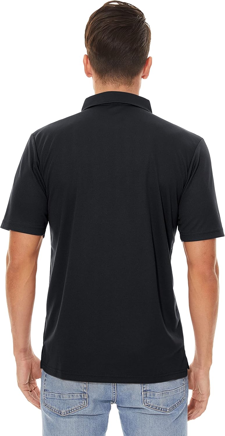 MAGCOMSEN Men's Polo Shirts 3 Buttons Casual Work T Shirts Quick Dry Short Sleeve Golf Shirt Pique Jersey Outdoor Performance