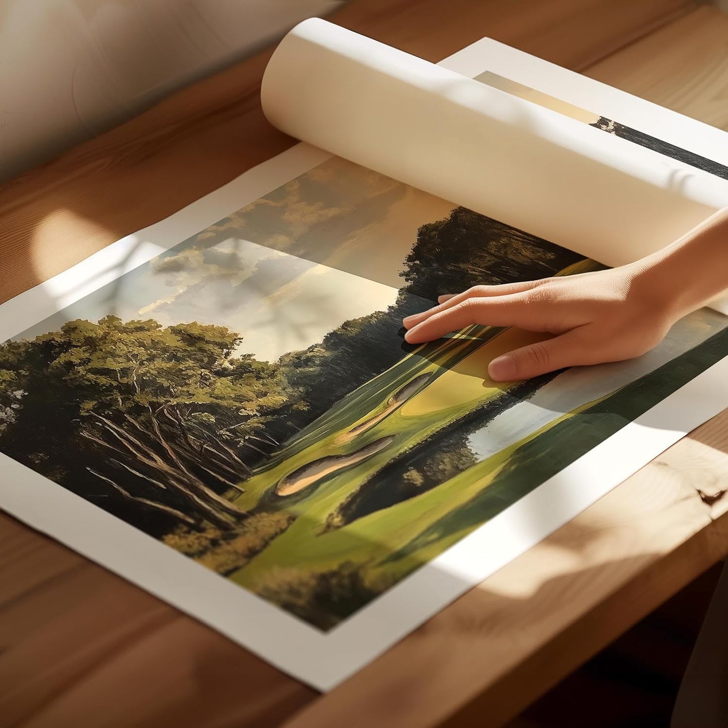 Vintage Golf Course Premium Giclee Fine Art Prints - Antique Style Golf Course Painting Posters, Golf Wall Art, Aesthetic Golfing Poster for Home Office Decor, Ready to Frame