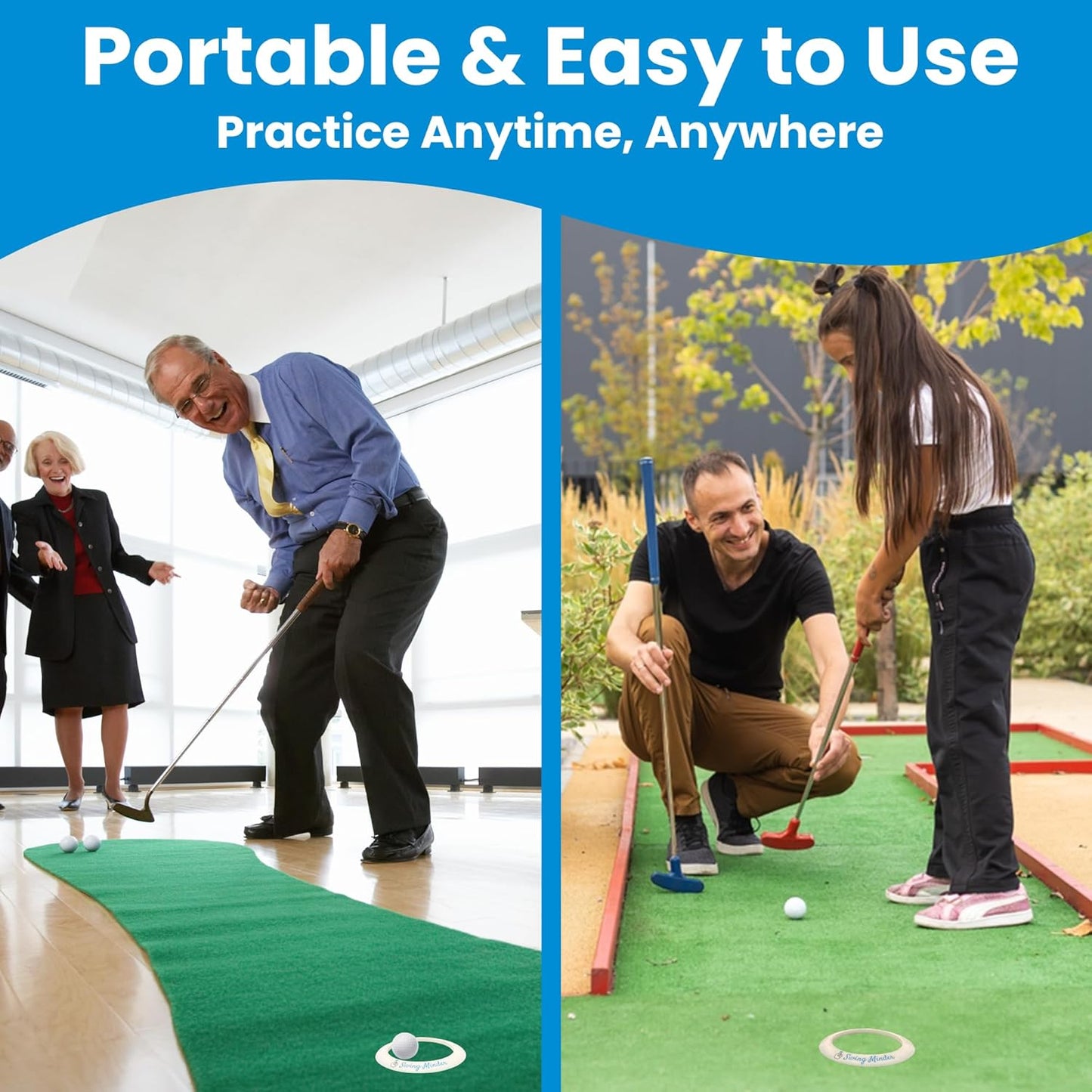 Swing Minder Speed Trap Putting Ring – Precision Golf Putting Disc for Indoor & Outdoor Golf Putting Practice – Standard 4.25” Golf Putting Rings as Putting Target for Golfers