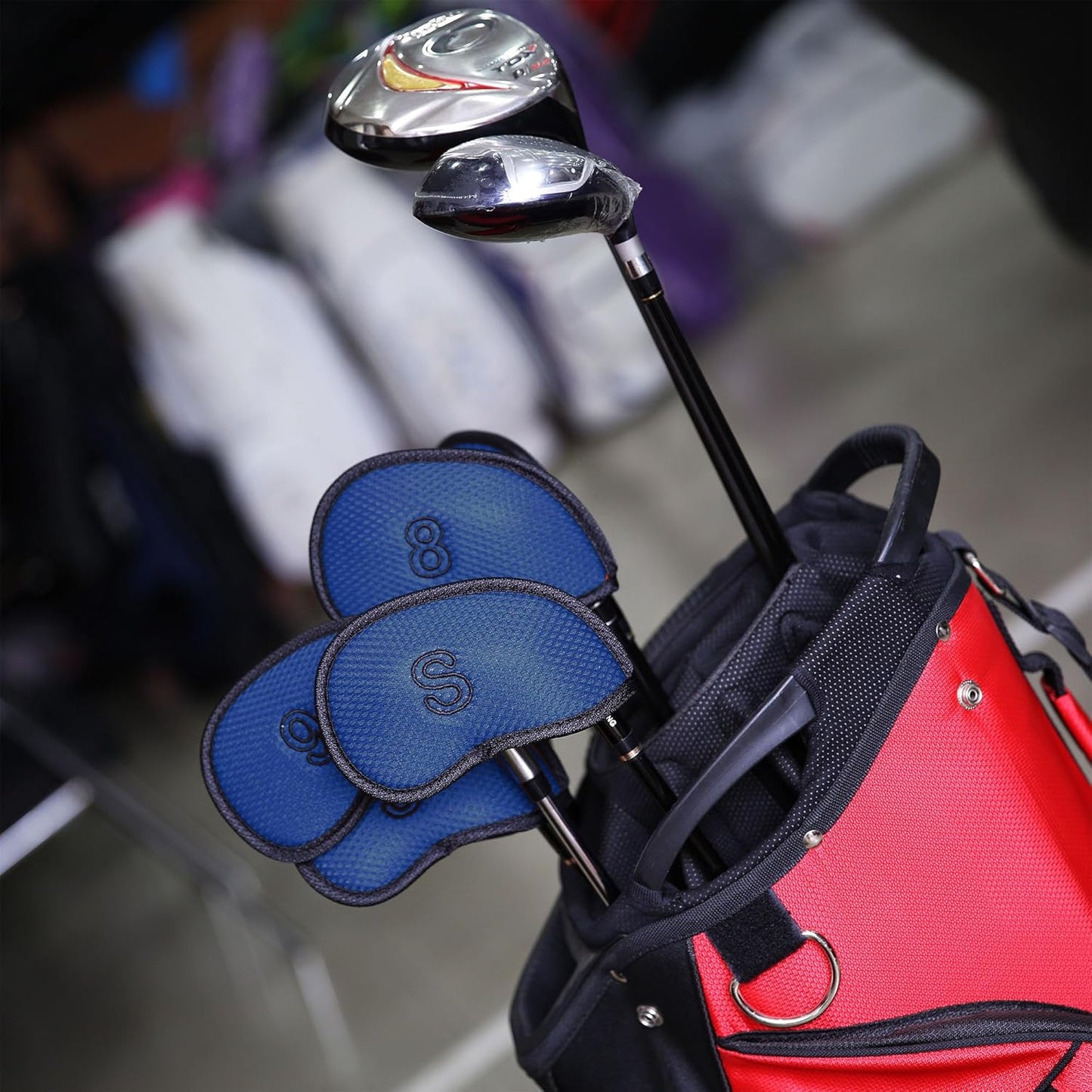 Golf Irons Club Head Covers, Golf 10pcs Set Thick PU Leather Waterproof Head Covers with Number Tag 3-9/A/P/S Fit Most Irons Club