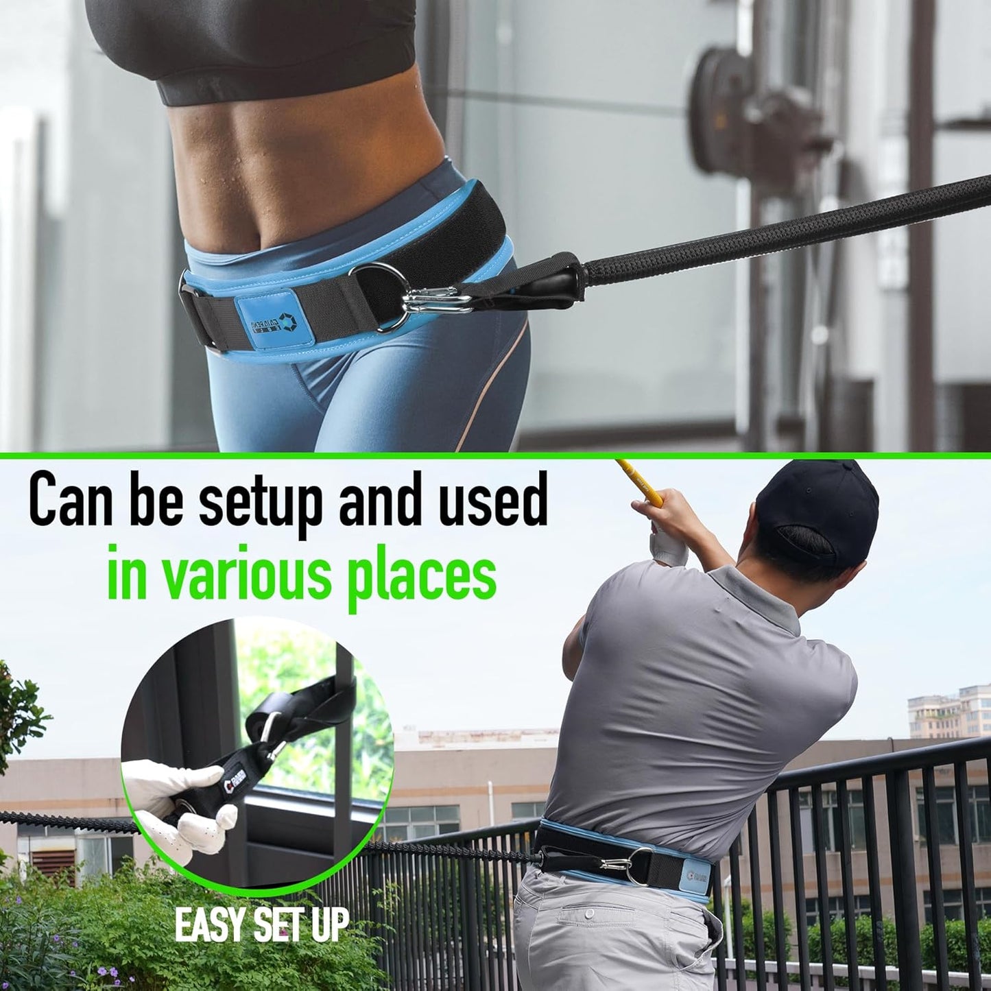 GAIARENA Golf Core Strength Trainer Swing Power Training Equipment, Golfing Exercise Resistance Bands Indoor Golf Fitness Equipment to Improve Speed Strength Flexibility Rotation Swing Posture