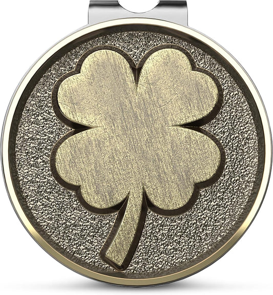 K9King Lucky 4 Leaf Clover Golf Ball Marker and Magnetic Golf Hat Clip | Putting Green Golf Accessories for Men and Women | Unique Shamrock Golf Balls Marker Gift | Ideal Gift Ideas