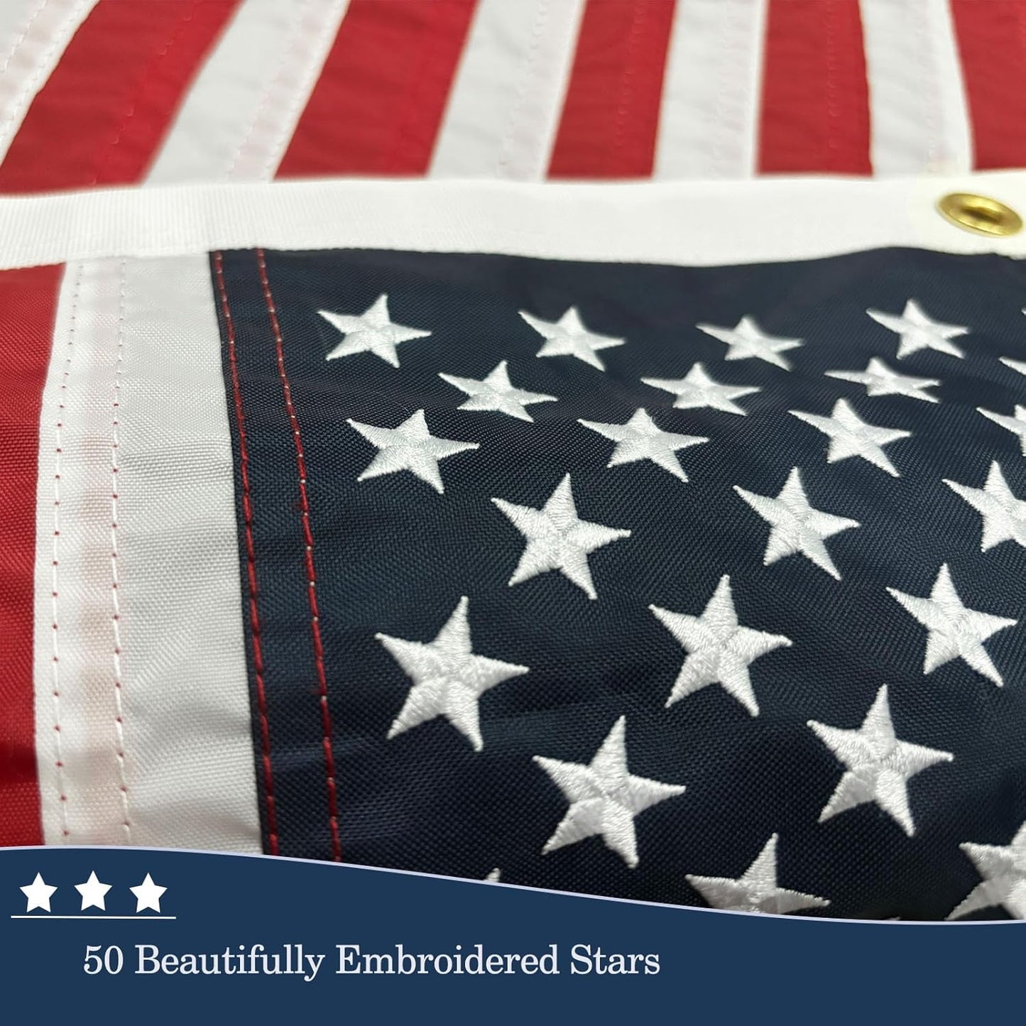 JRED Small American Flag Boat Flag USA 20x30 US Flags for Outside Heavy Duty Outdoor Embroidered Stars 2 Brass Grommets for Marine UTV