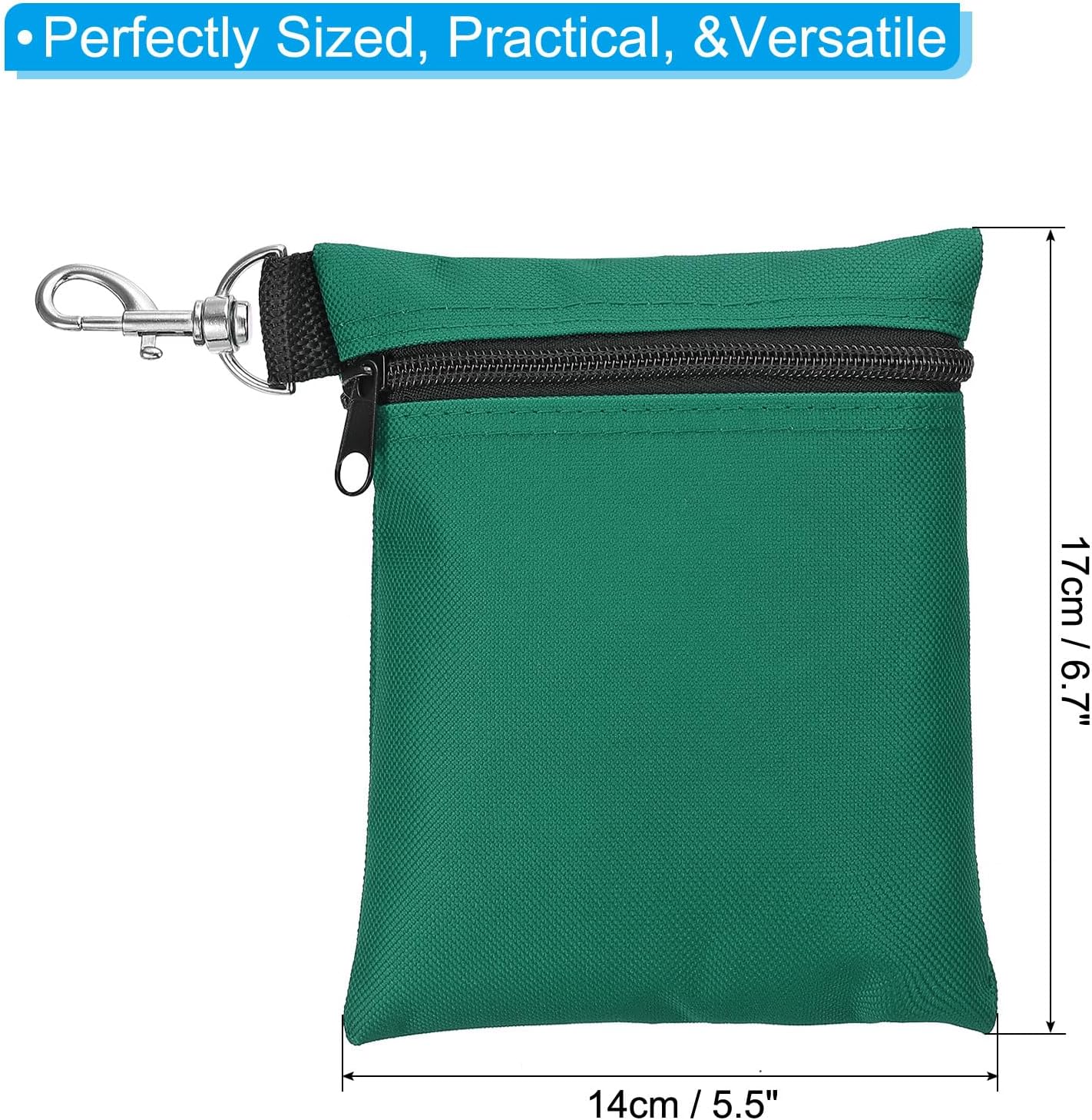 PATIKIL Golf Tee Pouch, Zipper Golf Ball Bag with Metal Lobster Claw Clip for Men Women Valuables Holder