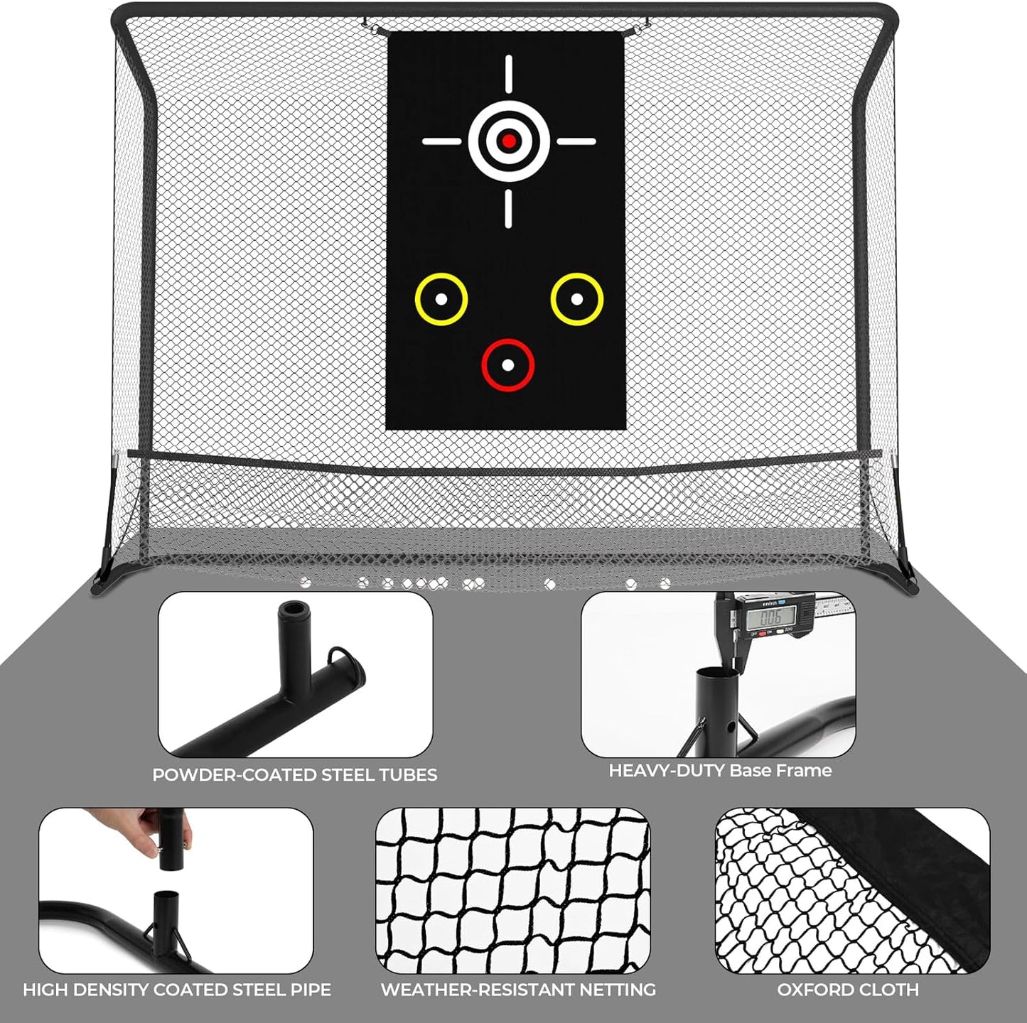 GCCSJ Golf Practice Net(10x7.5ft), Golf Hitting Net, Hitting Net with Target Cloth for Indoor or Outdoor Use, Heavy Duty with Carry Bag, Nets for Backyard