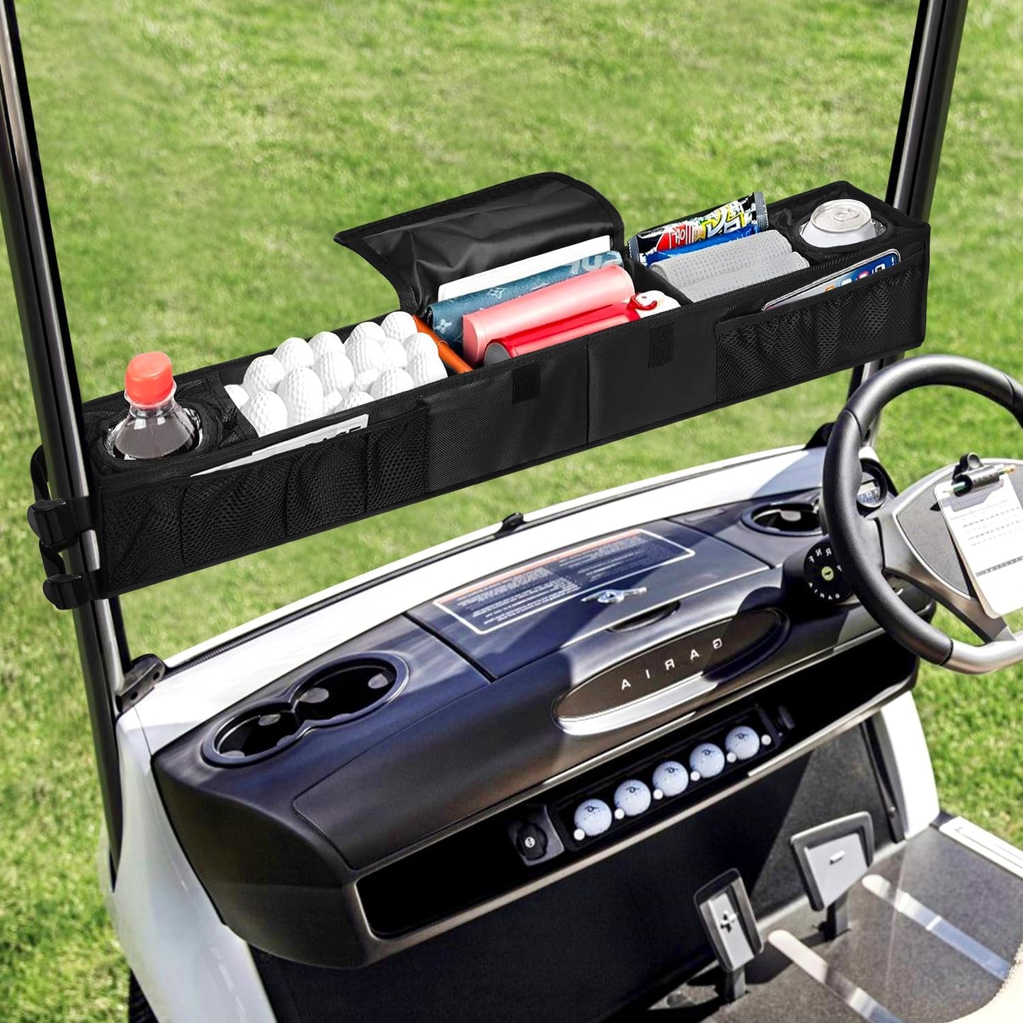 Grekos Golf Cart Inner Storage Tray, Upgraded 1680D Golf Cart Front Storage Basket