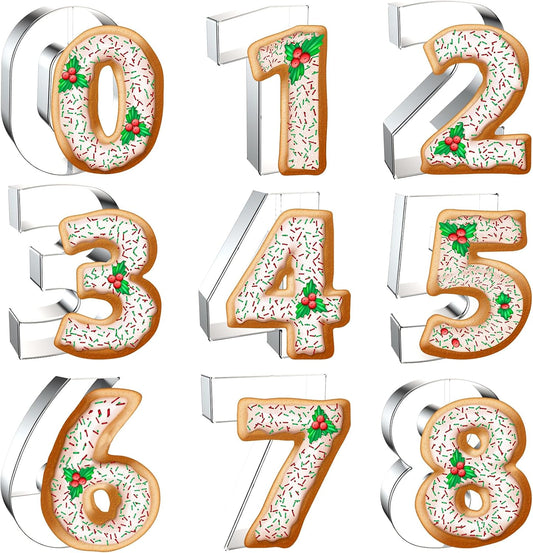 4 Inch Number Cookie Cutter Set - 9 Pcs Extra Large Xzhloym Cookie Cutters Shapes - Stainless Steel