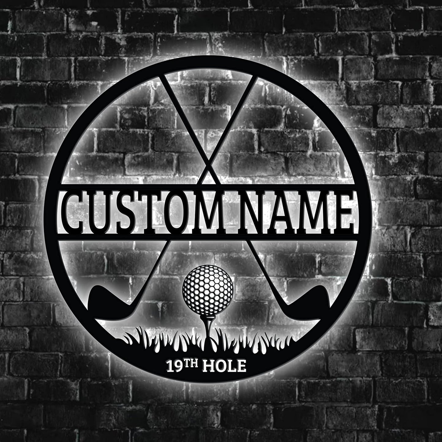 Personalized 19th Hole Custom Golf Metal Sign, Funny Man Cave Sign for Golfers, Custom Metal Pub Wall Art Decorative Accent, Home Decor Sign for Man Cave Bar, Home Decor, Gift For Dad, Son, Sports Lovers, Christmas Gift