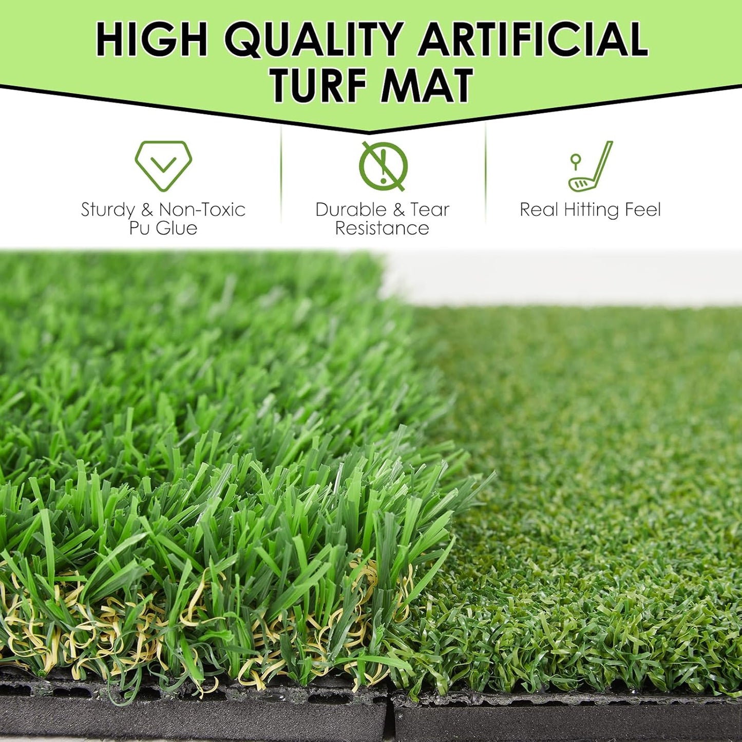 Golf Hitting Mat with Swing Path Tracer – Durable Golf Practice Mat for Indoor/Outdoor Use, Driving & Chipping Training – Golf Training Aid and Gift for Men & Women