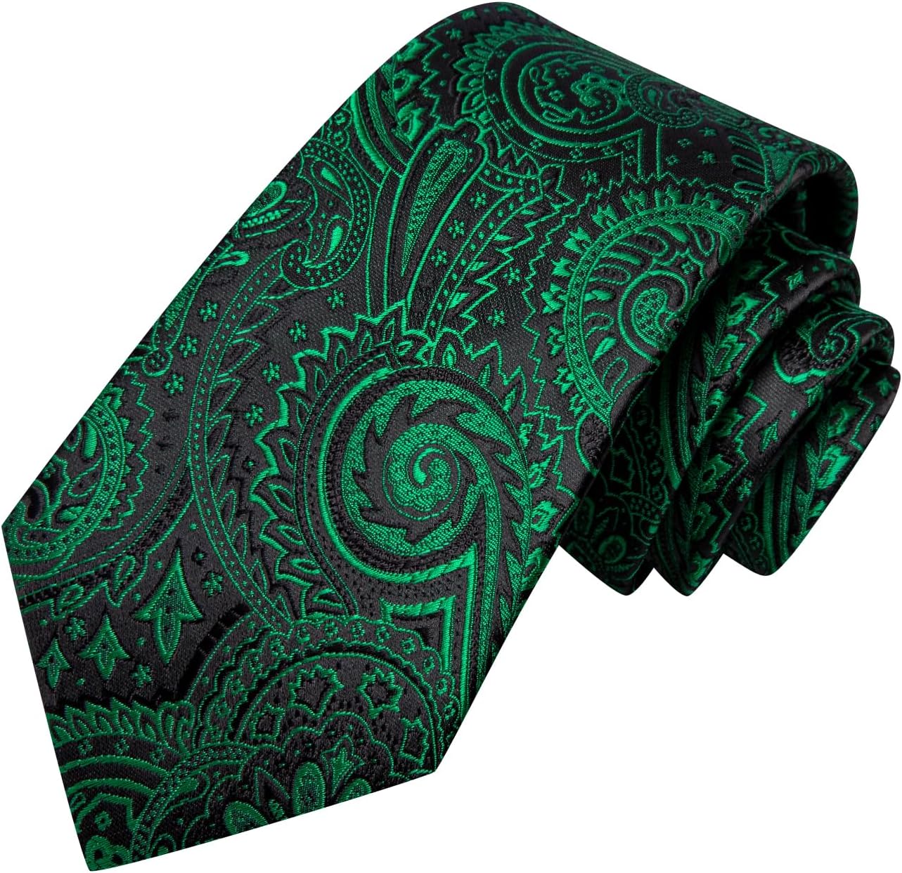 Hi-Tie Men 63inches Tie Set Extra Long Necktie Paisley Tie Pocket Suqare Cufflinks Big and Tall Men Tie