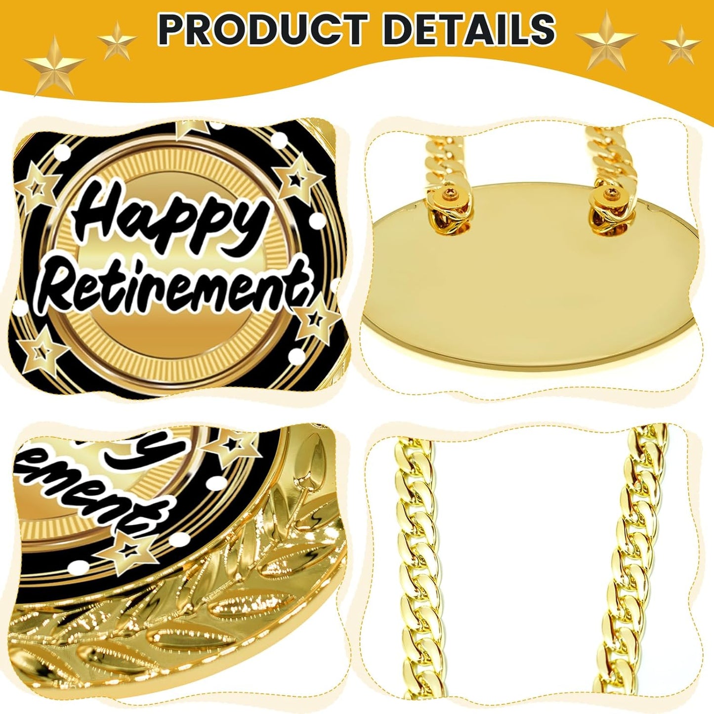 Happy Retirement Gifts for Men Women, 5.9" Retirement Medal, Going Away, Goodbye, Farewell Gifts for Coworkers Colleague Boss Employee Teacher Nurse - Coworker Leaving Gifts for Women Men