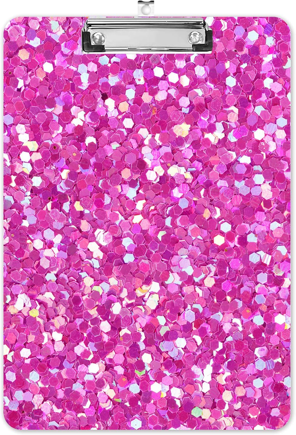 Fashion A4 Clipboard, Standard Letter Size 9" x 12.5", Decorative Wooden Clipboard with Low Profile Metal Clip for Office, School, Teachers, and Students, Pink