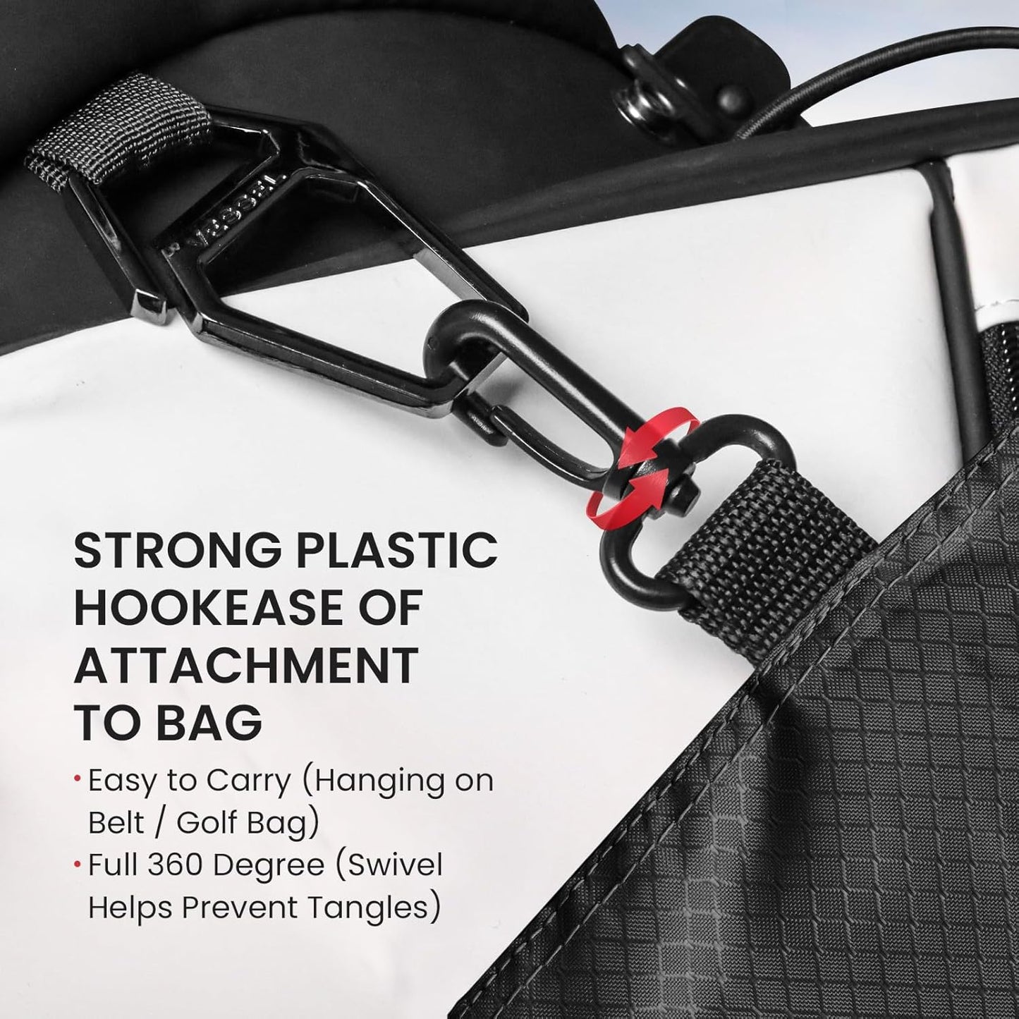 FINGER TEN Golf Pouch Bag for Valuables Tee Color with 4 Golf Pencil Pack, Zippered Pocket Gear Clip Hook to Bag