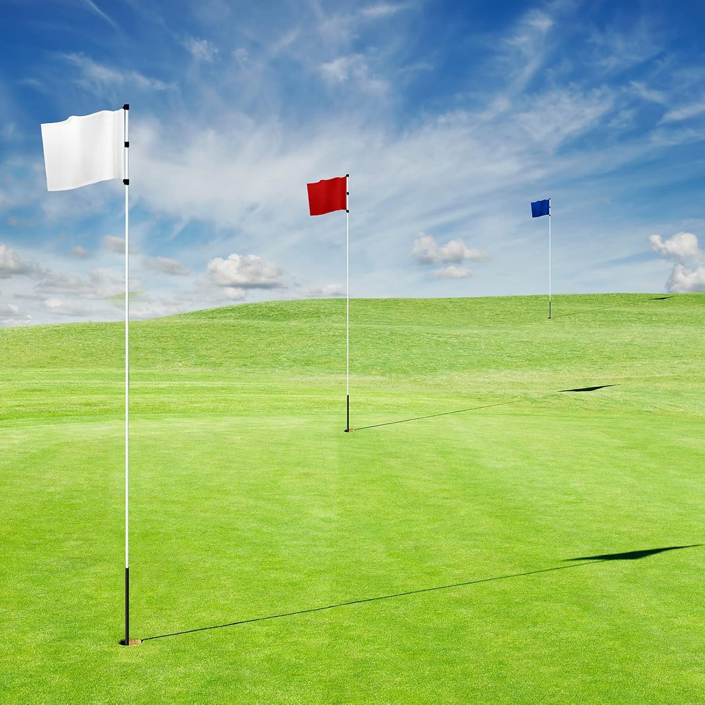 Nuenen 6 Pieces Large Golf Flags with Tube Inserted 20 x 13 Inch 420D Nylon Golf Pin Flags Waterproof Putting Green Pin for Backyard Practice Courses Country Club Garden