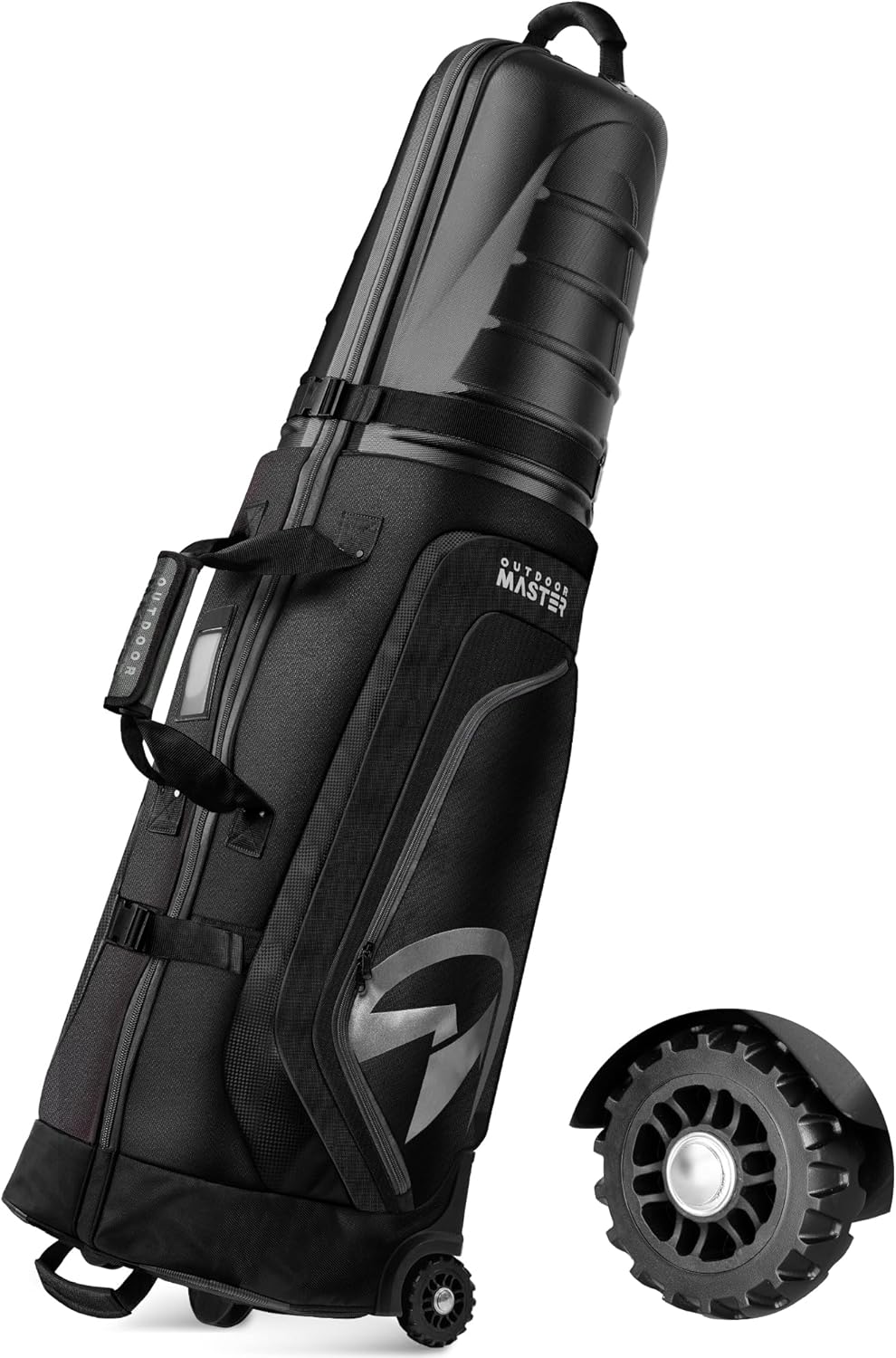 OutdoorMaster Golf Travel Bags for Airlines with Wheels and Hard Case Top, Protect Golf Clubs, Lightweight and Easy to Maneuver, Upgrade Version