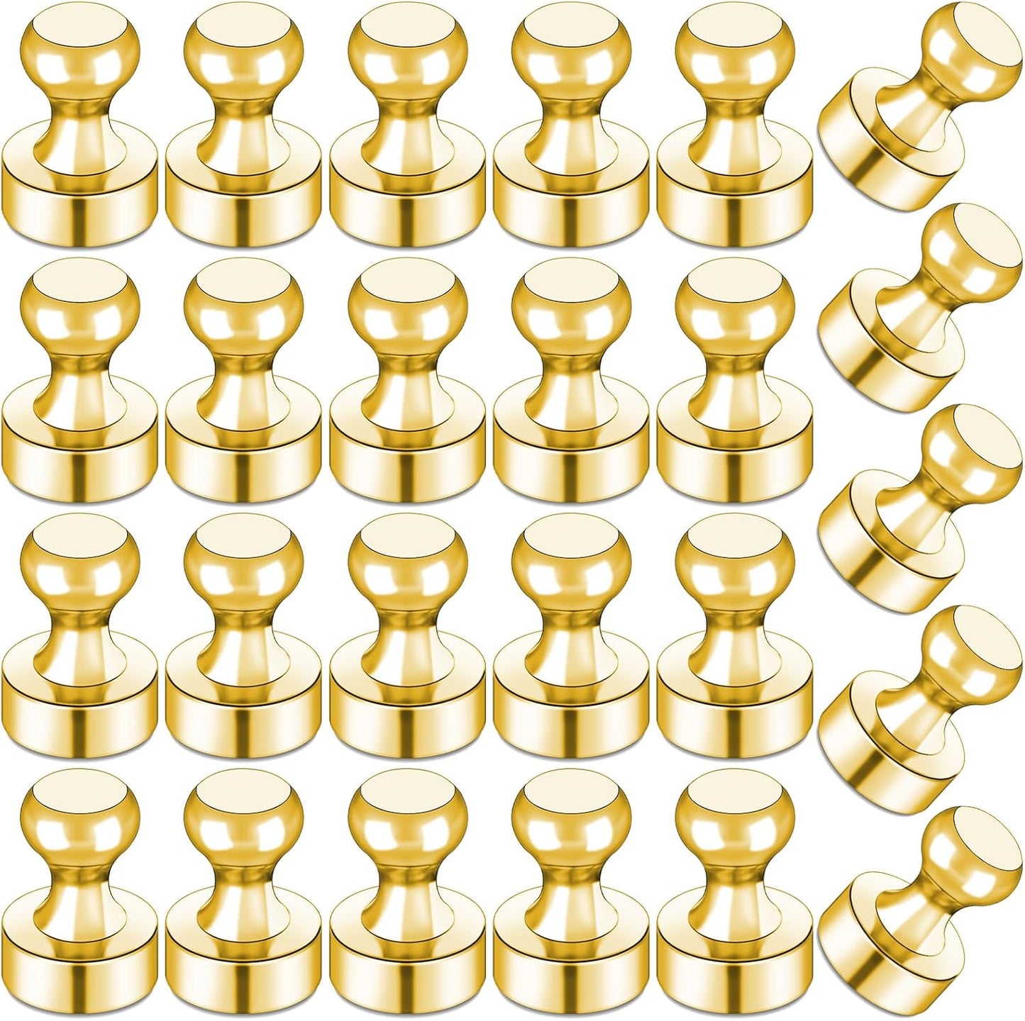 LOVIMAG Fridge Magnets 25 Pcs Refrigerator Whiteboard Small Strong Magnet Classroom Kitchen Accessories Decorative Locker Set Decor Must Haves Office Calendar Refrigerador Magnetic Cute Crafts Gold