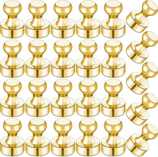 LOVIMAG Fridge Magnets 25 Pcs Refrigerator Whiteboard Small Strong Magnet Classroom Kitchen Accessories Decorative Locker Set Decor Must Haves Office Calendar Refrigerador Magnetic Cute Crafts Gold