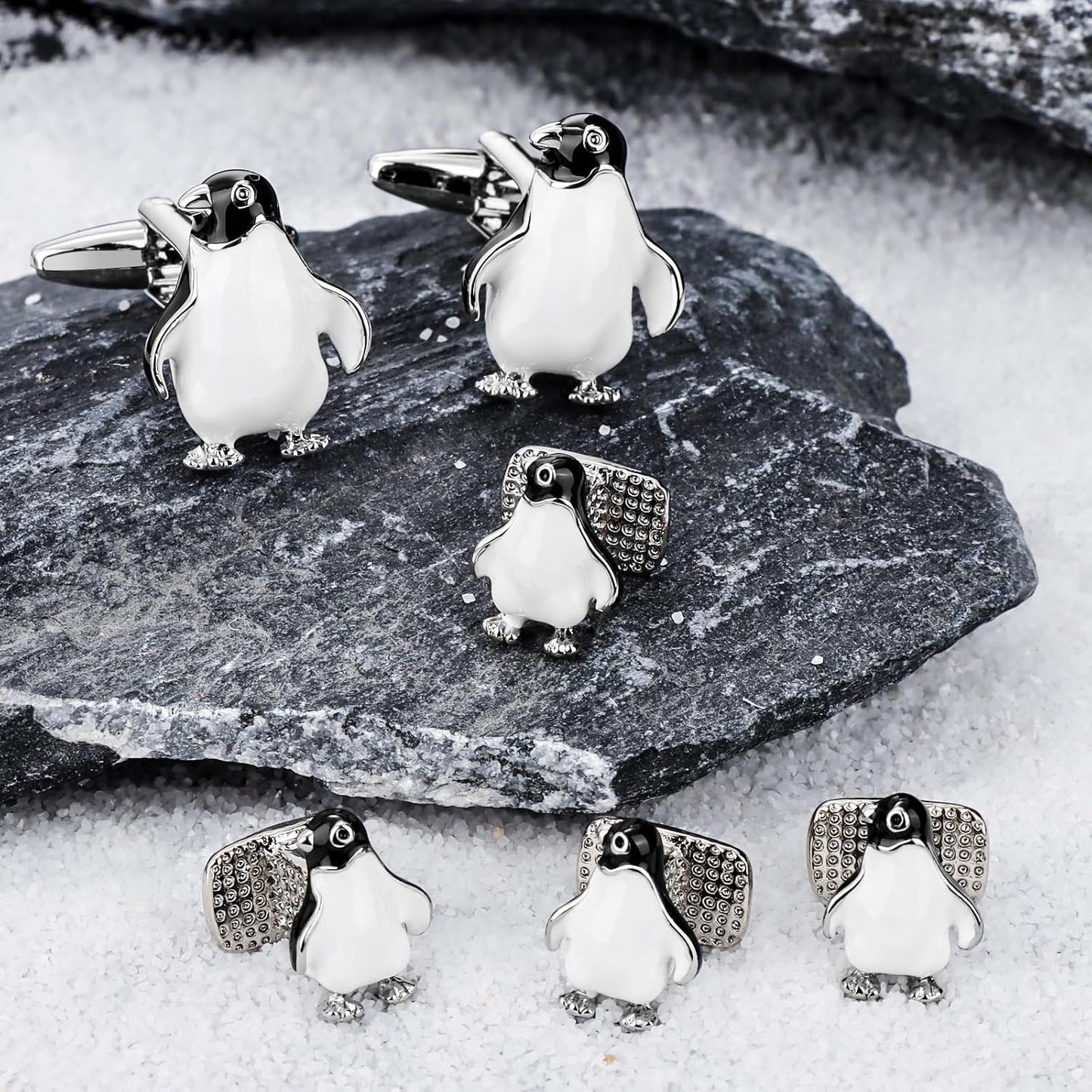 HAWSON Silver/Gold Cufflinks for Men with Tuxedo Shirt Studs,Men Accessories Jewelry with Gift Box,Gifts for Family,Best Friend on Wedding Business Birthday Anniversary