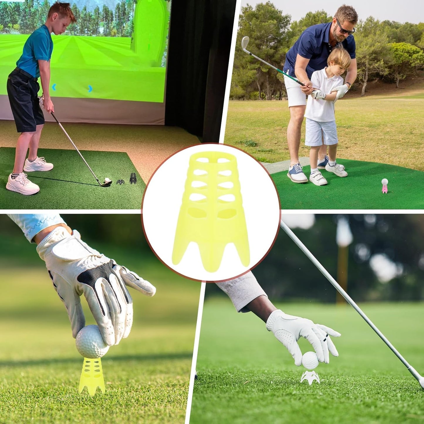 Golf Simulator Tees - Plastic Golf Tees Use for Home & Outdoor & Indoor Driving Range & Winter Turf